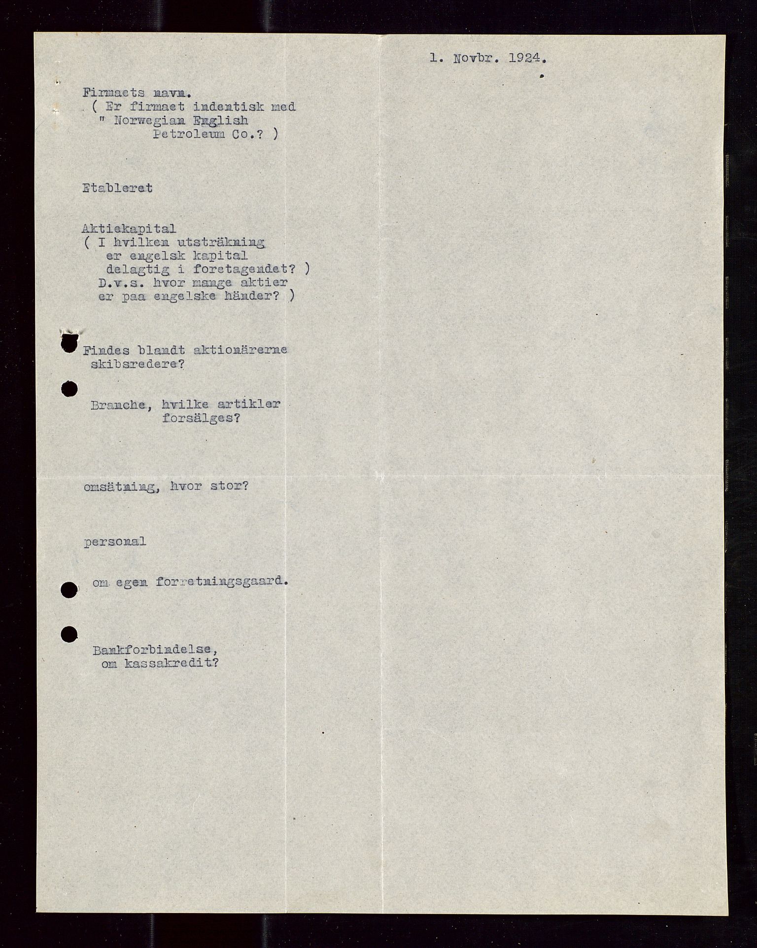 Pa 1521 - A/S Norske Shell, SAST/A-101915/E/Ea/Eaa/L0013: Sjefskorrespondanse, 1924, p. 150