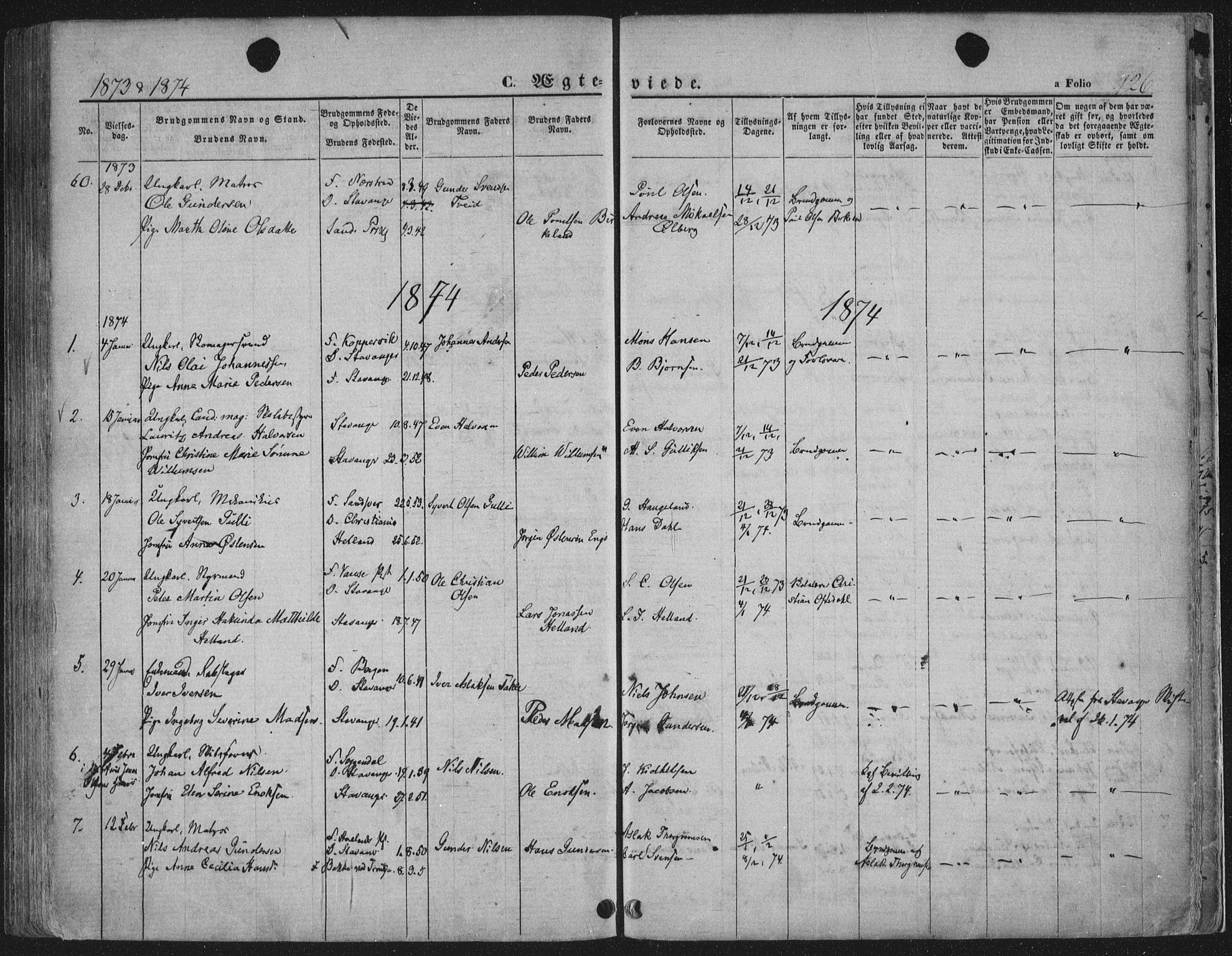 Domkirken sokneprestkontor, SAST/A-101812/001/30/30BA/L0019: Parish register (official) no. A 18, 1857-1877, p. 126