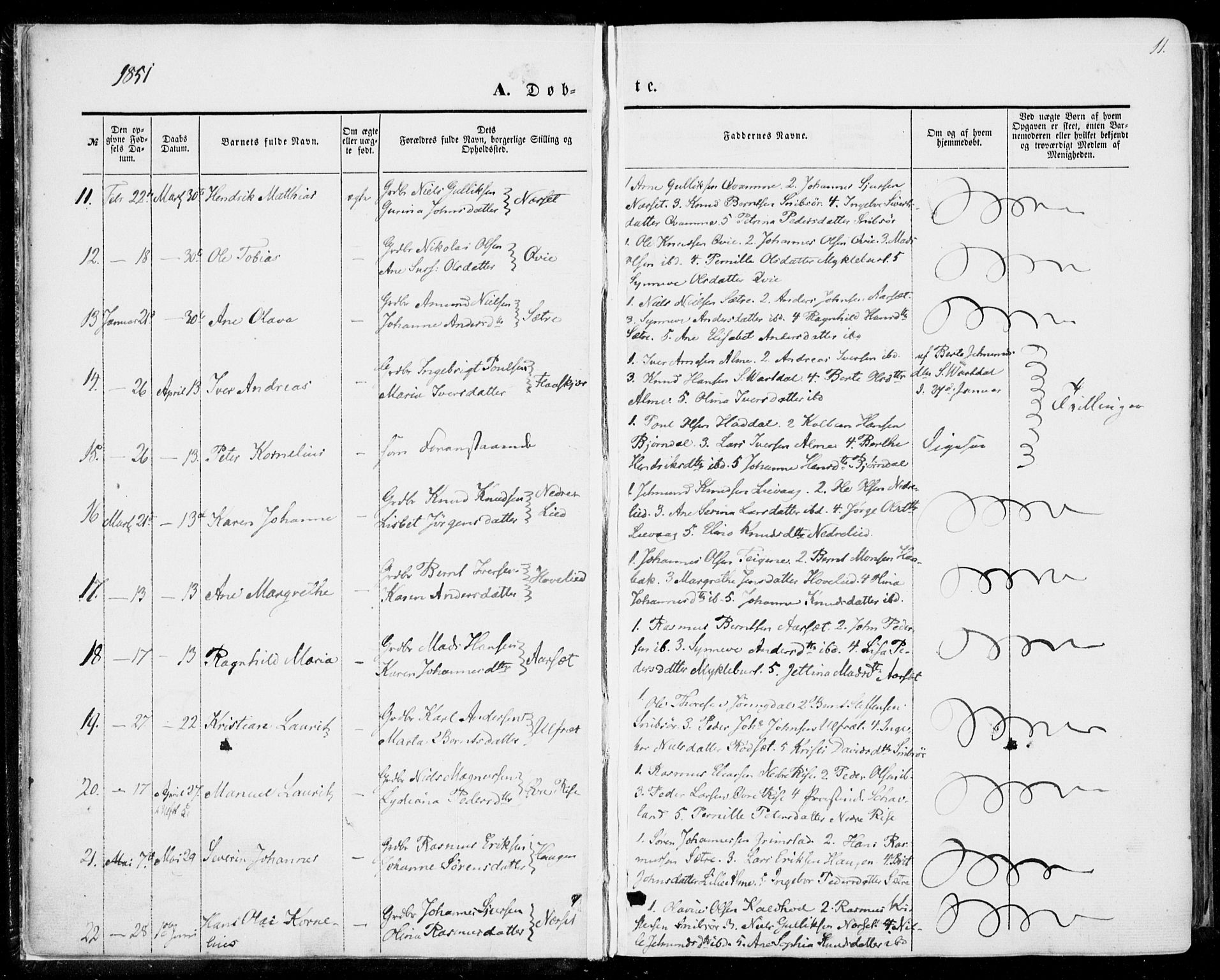 Ministerialprotokoller, klokkerbøker og fødselsregistre - Møre og Romsdal, SAT/A-1454/510/L0121: Parish register (official) no. 510A01, 1848-1877, p. 11