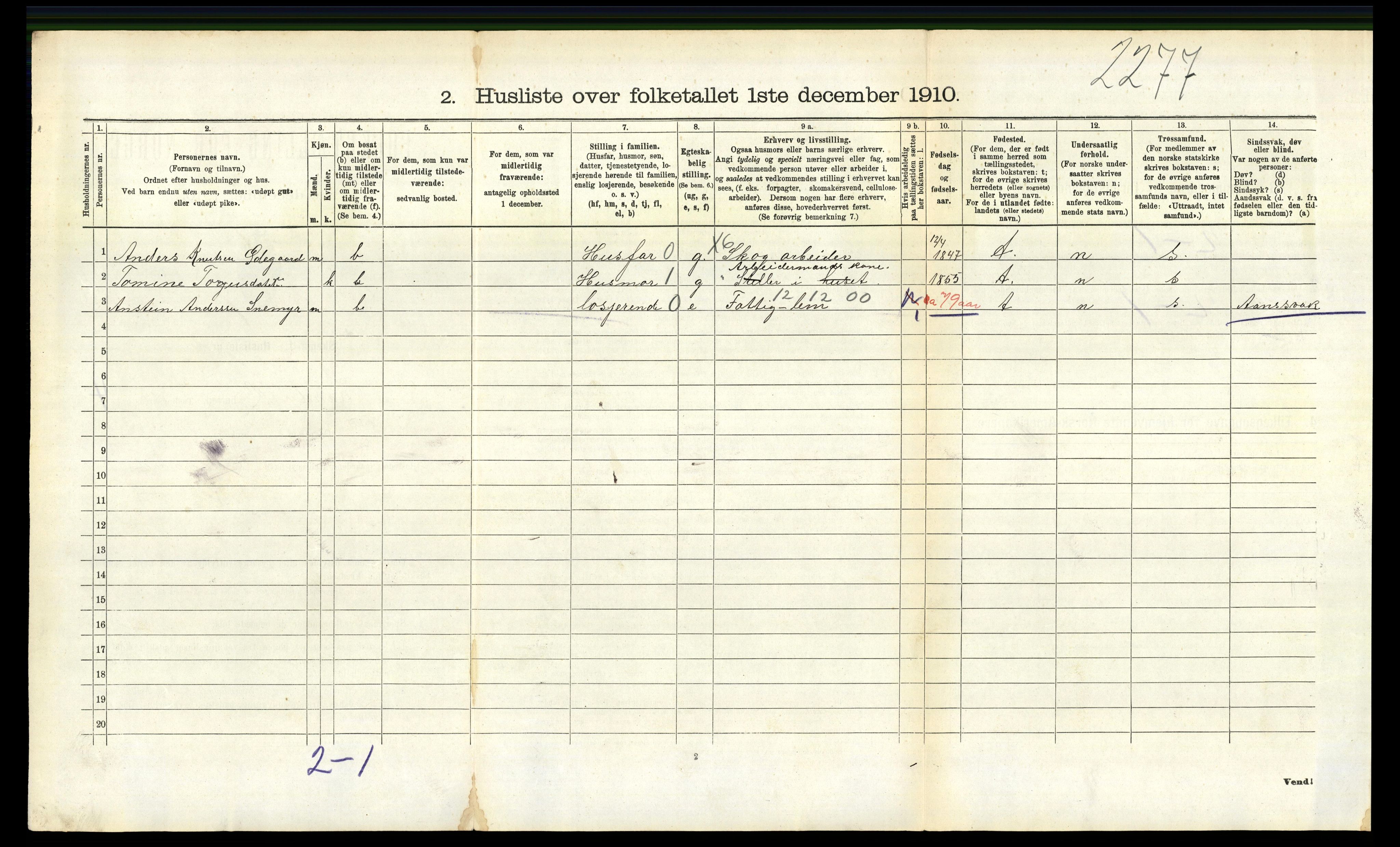 RA, 1910 census for Landvik, 1910, p. 691