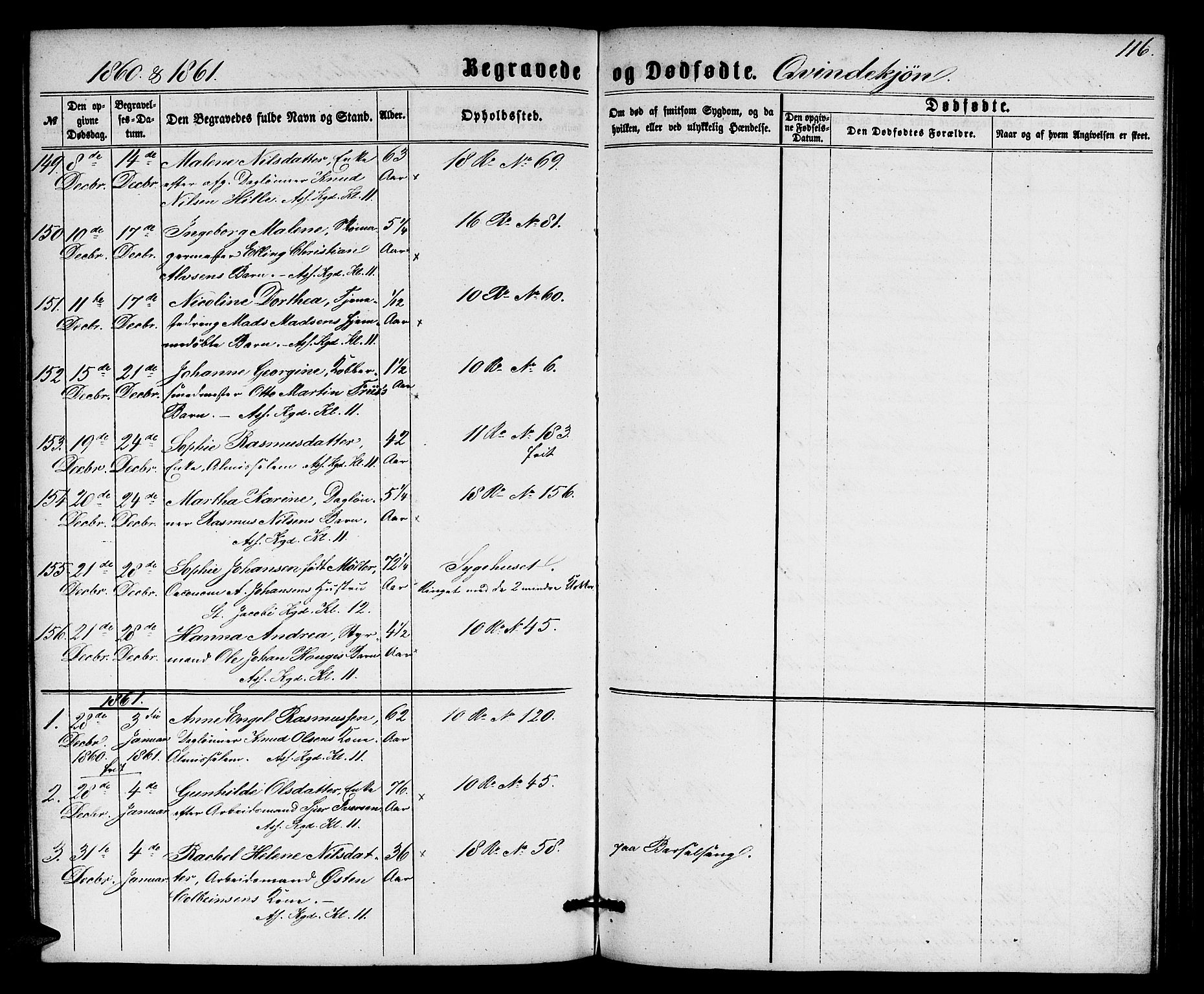 Domkirken sokneprestembete, SAB/A-74801/H/Hab/L0039: Parish register (copy) no. E 3, 1860-1868, p. 116