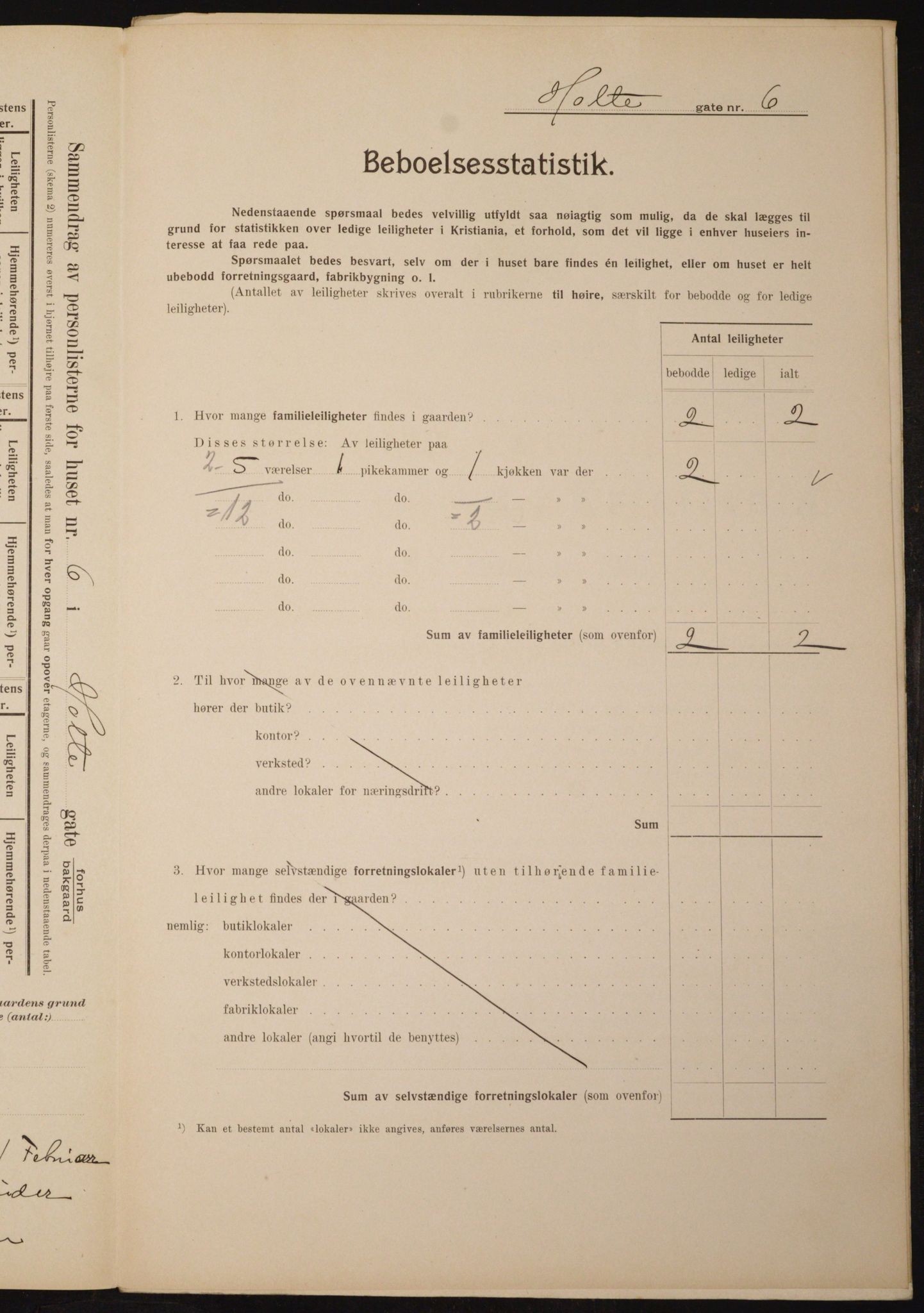 OBA, Municipal Census 1910 for Kristiania, 1910, p. 40373