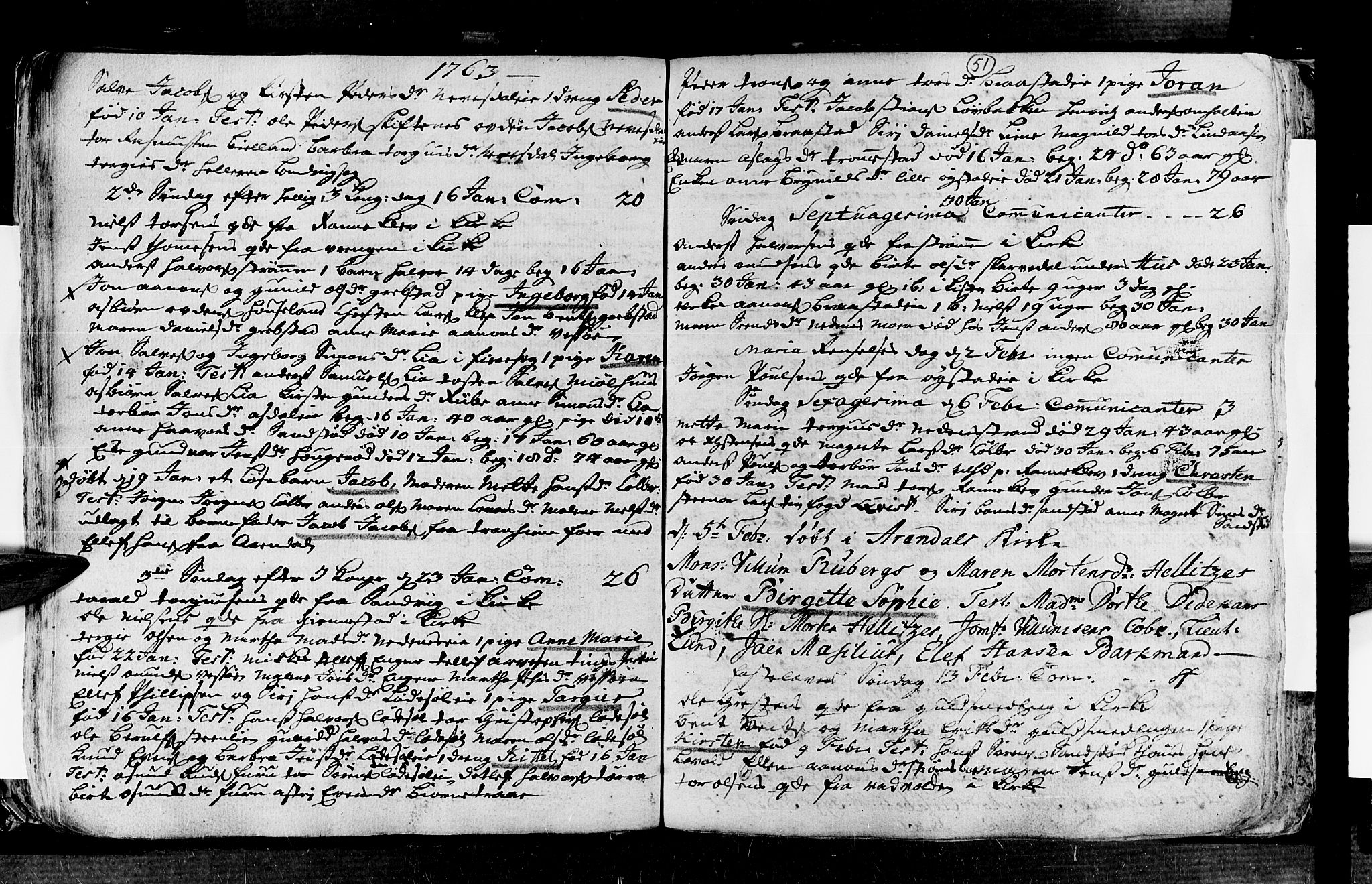 Øyestad sokneprestkontor, SAK/1111-0049/F/Fa/L0006: Parish register (official) no. A 6, 1758-1776, p. 51