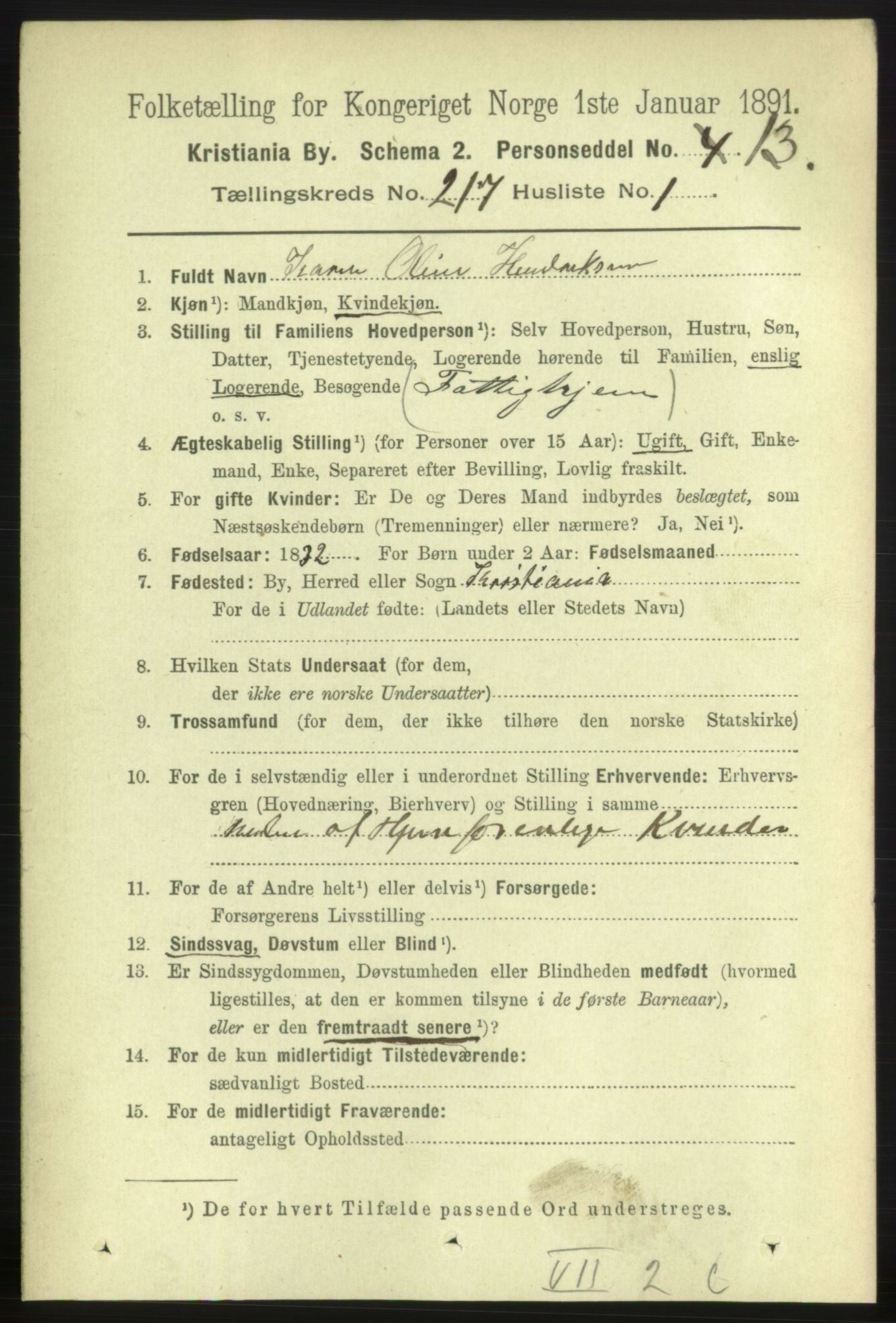 RA, 1891 census for 0301 Kristiania, 1891, p. 128360