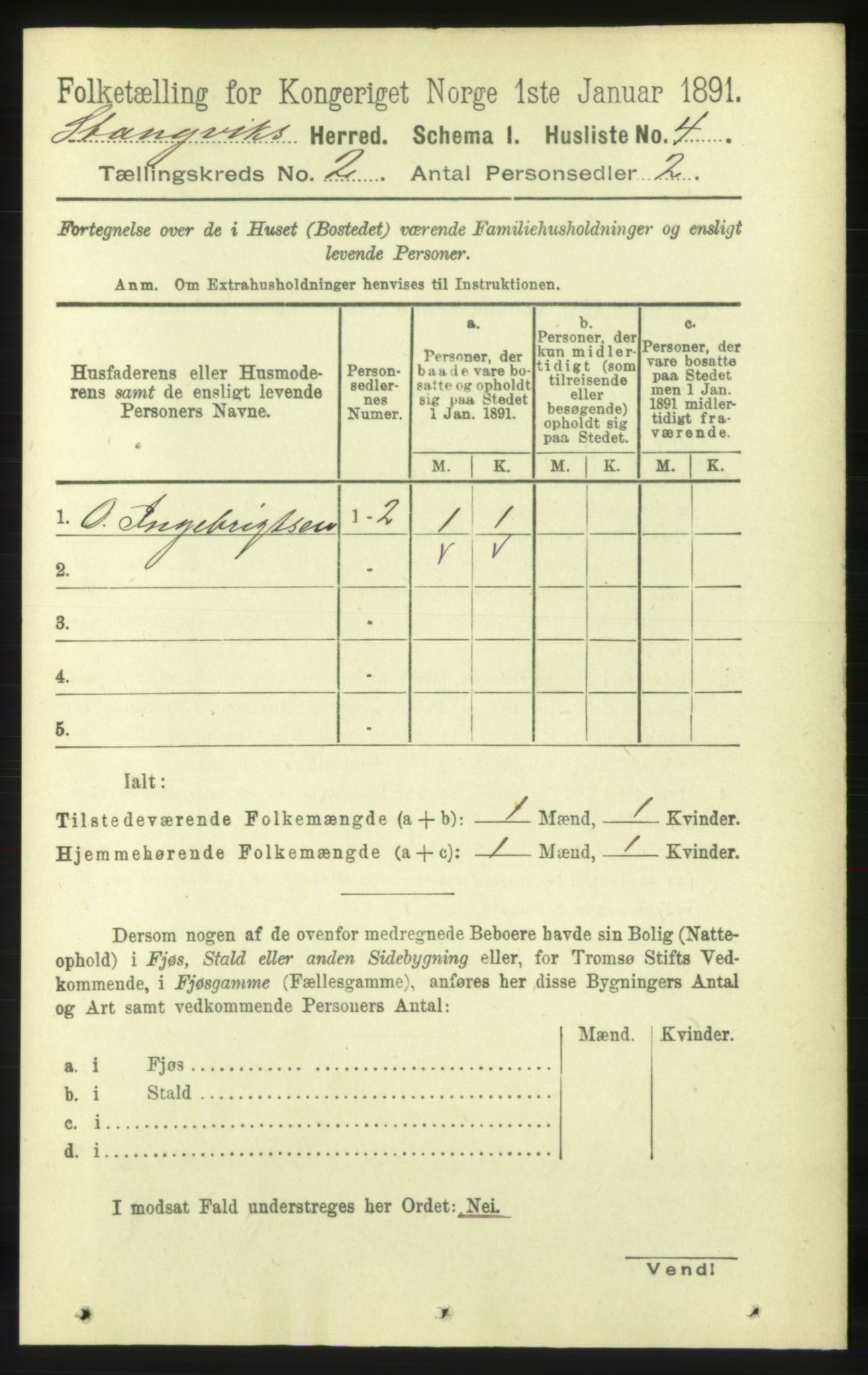 RA, 1891 census for 1564 Stangvik, 1891, p. 589