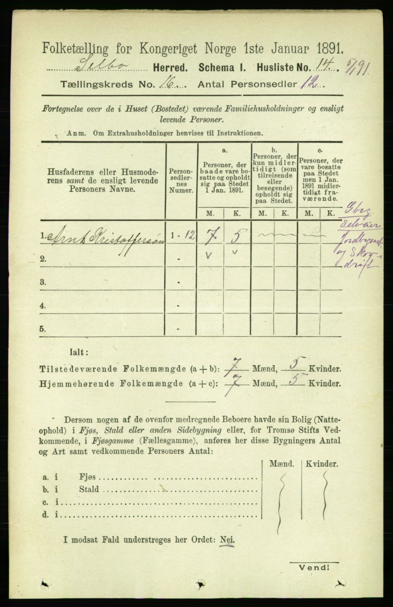 RA, 1891 census for 1664 Selbu, 1891, p. 5700