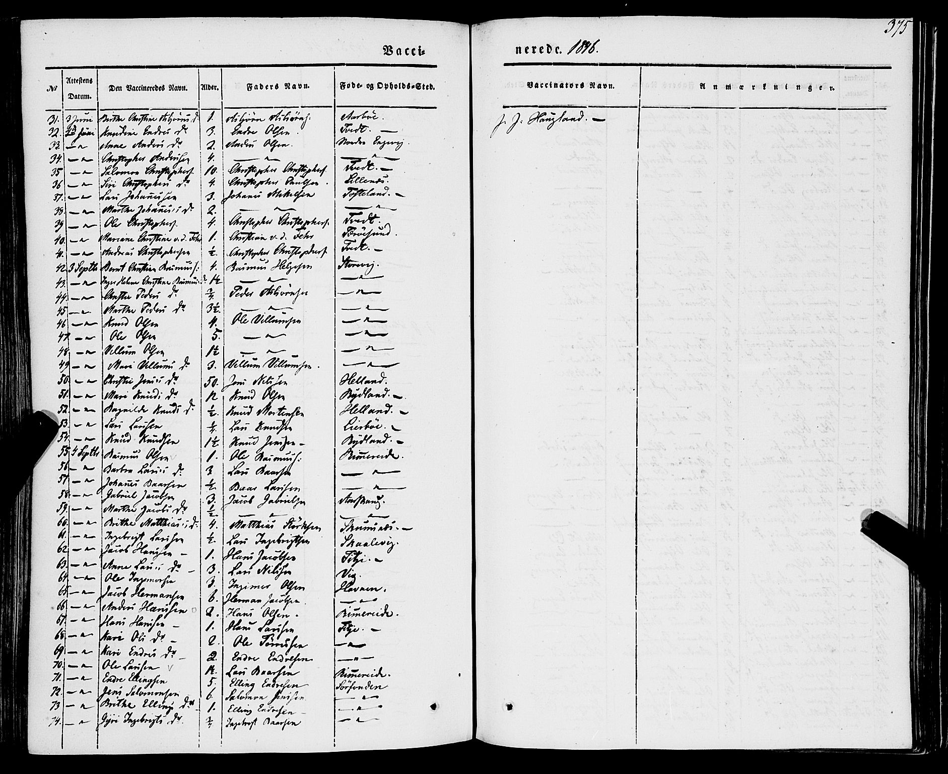 Stord sokneprestembete, SAB/A-78201/H/Haa: Parish register (official) no. A 7, 1841-1861, p. 375