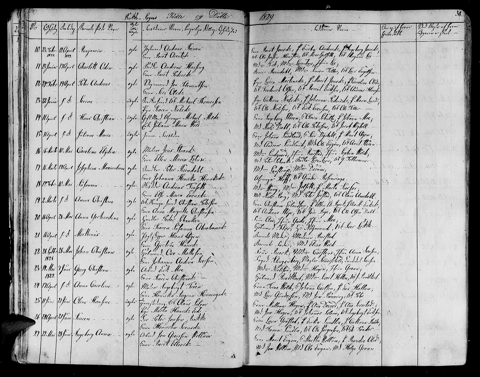 Ministerialprotokoller, klokkerbøker og fødselsregistre - Sør-Trøndelag, SAT/A-1456/606/L0287: Parish register (official) no. 606A04 /2, 1826-1840, p. 38