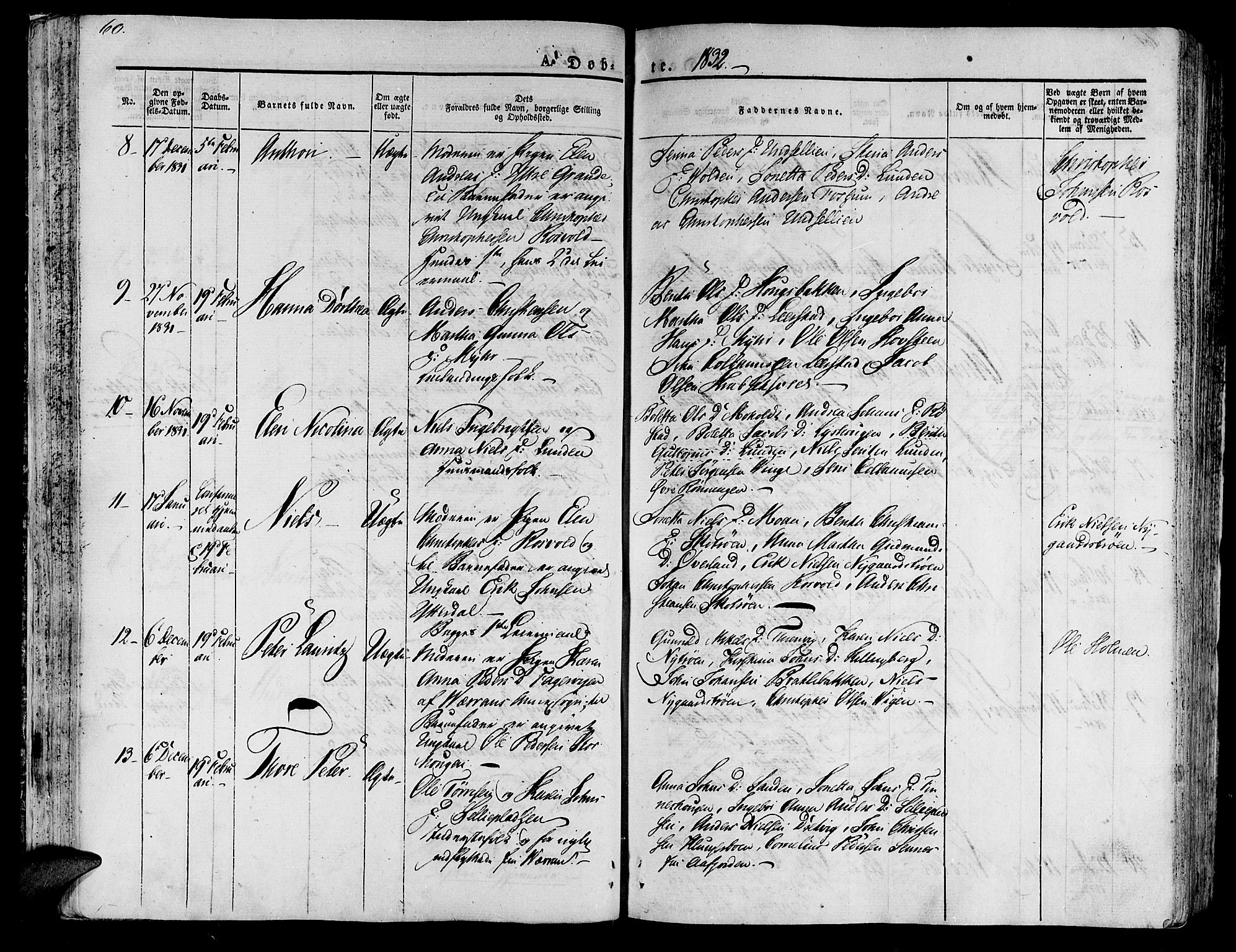 Ministerialprotokoller, klokkerbøker og fødselsregistre - Nord-Trøndelag, AV/SAT-A-1458/701/L0006: Parish register (official) no. 701A06, 1825-1841, p. 60