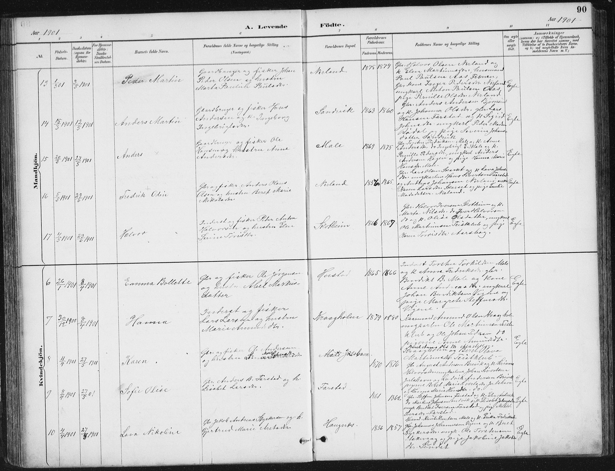 Ministerialprotokoller, klokkerbøker og fødselsregistre - Møre og Romsdal, AV/SAT-A-1454/567/L0783: Parish register (copy) no. 567C03, 1887-1903, p. 90