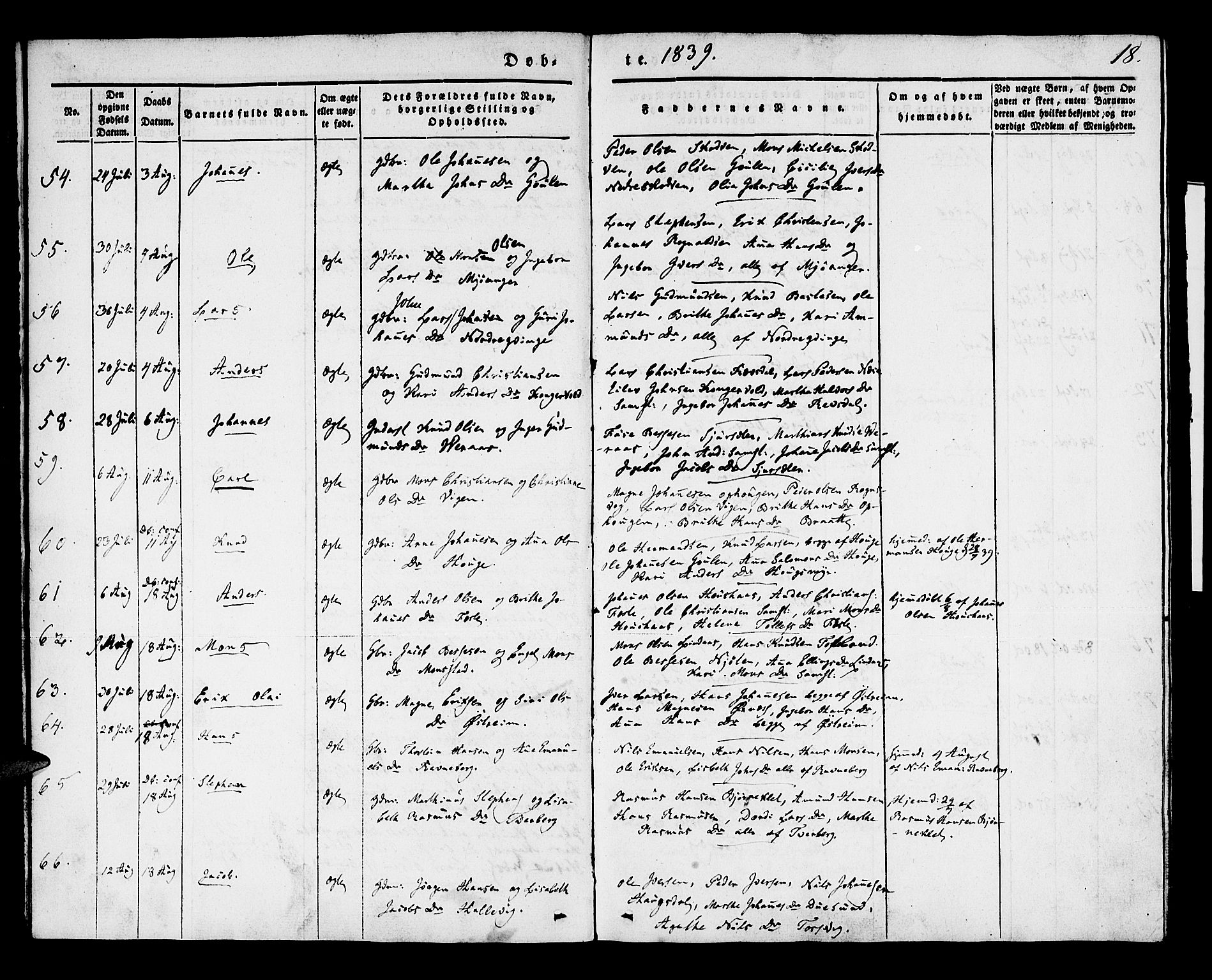 Lindås Sokneprestembete, AV/SAB-A-76701/H/Haa/Haaa/L0009: Parish register (official) no. A 9, 1835-1841, p. 18