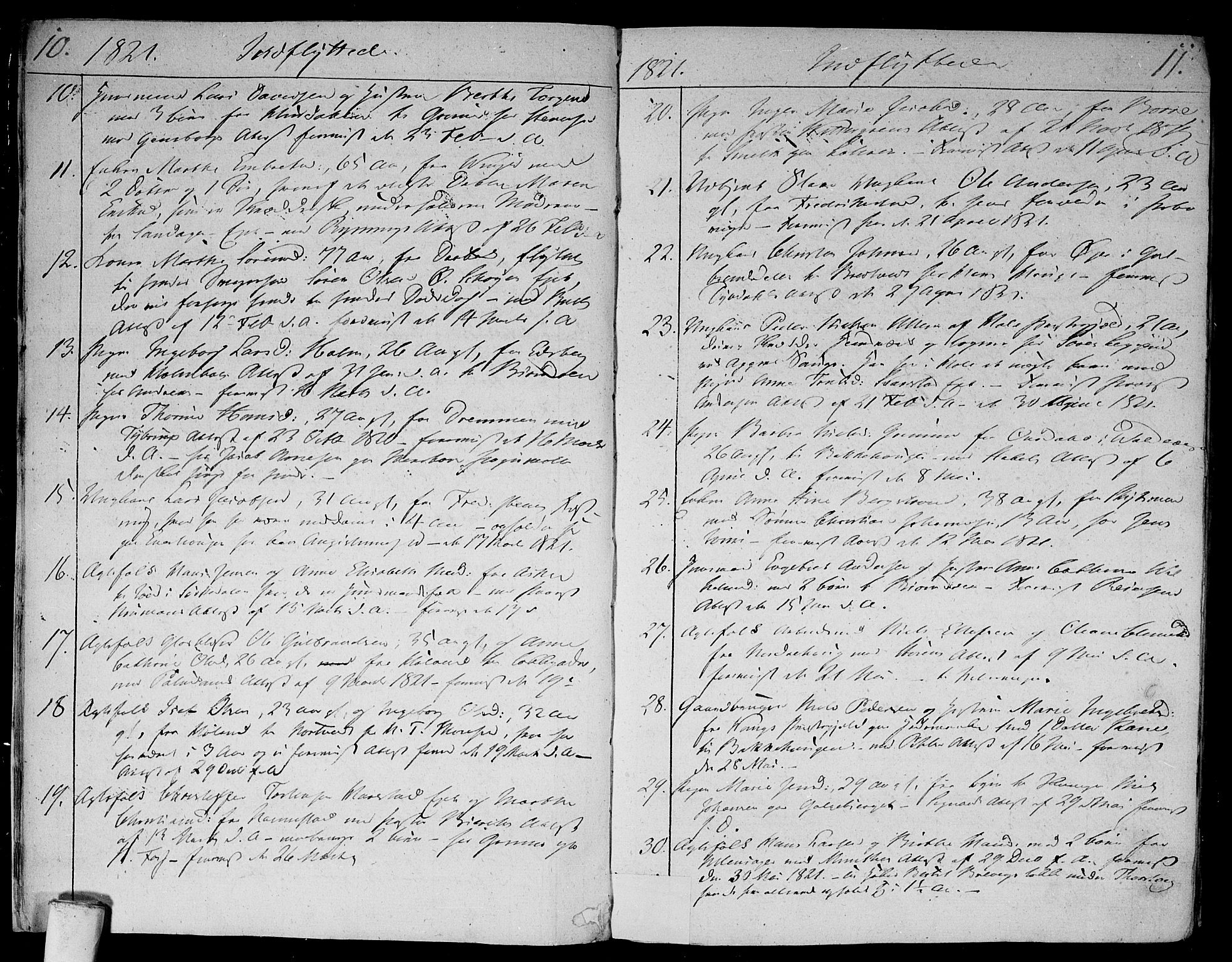 Aker prestekontor kirkebøker, AV/SAO-A-10861/F/L0014b: Parish register (official) no. 14B, 1820-1834, p. 10-11