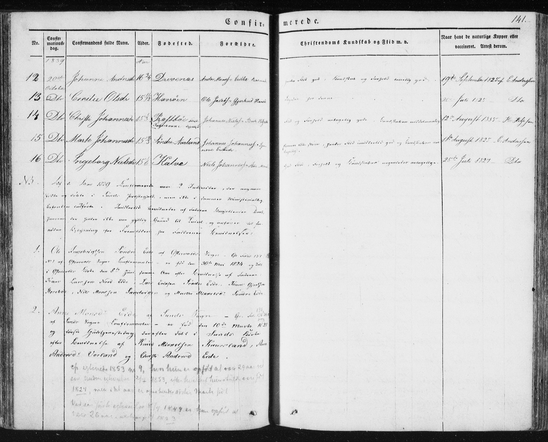 Sund sokneprestembete, AV/SAB-A-99930: Parish register (official) no. A 13, 1835-1849, p. 141