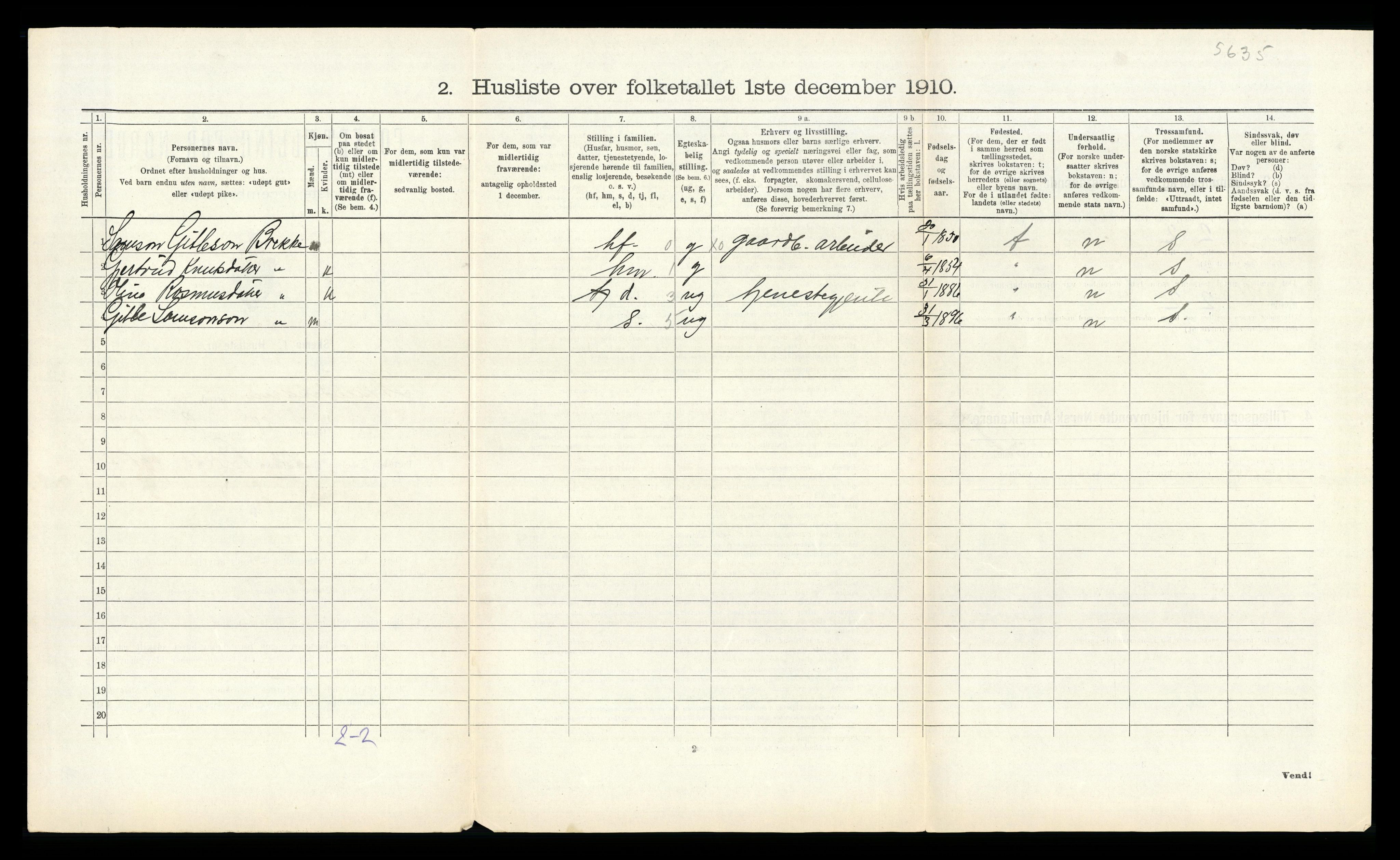 RA, 1910 census for Strandebarm, 1910, p. 429