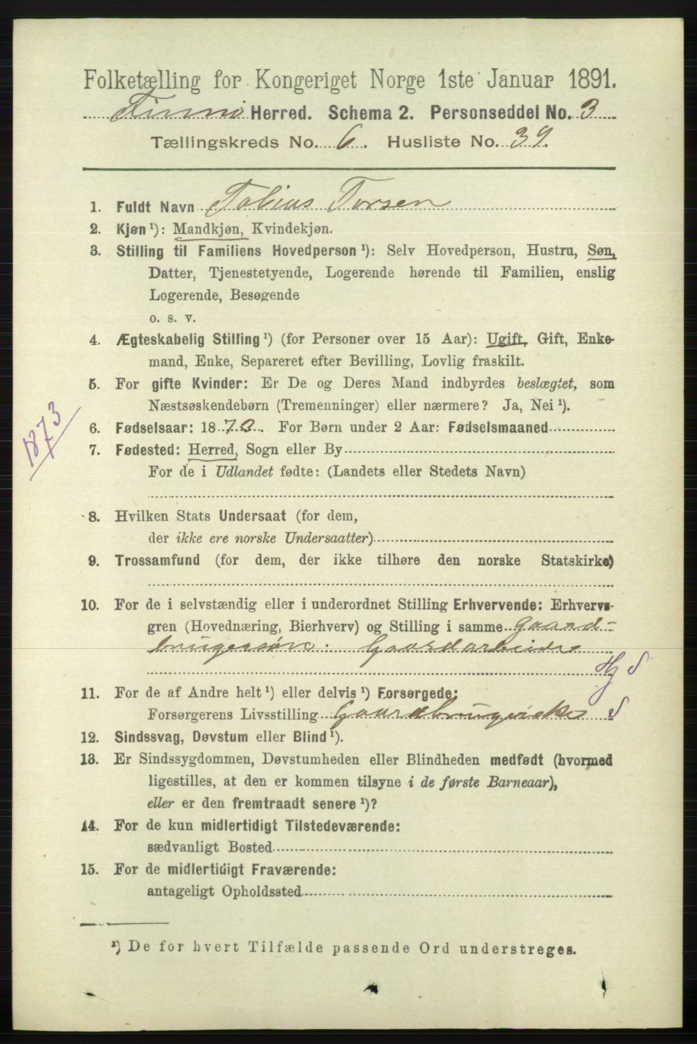 RA, 1891 census for 1141 Finnøy, 1891, p. 1478