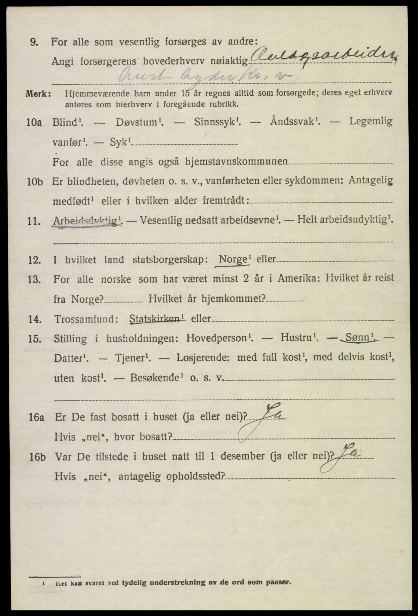 SAK, 1920 census for Åmli, 1920, p. 1414