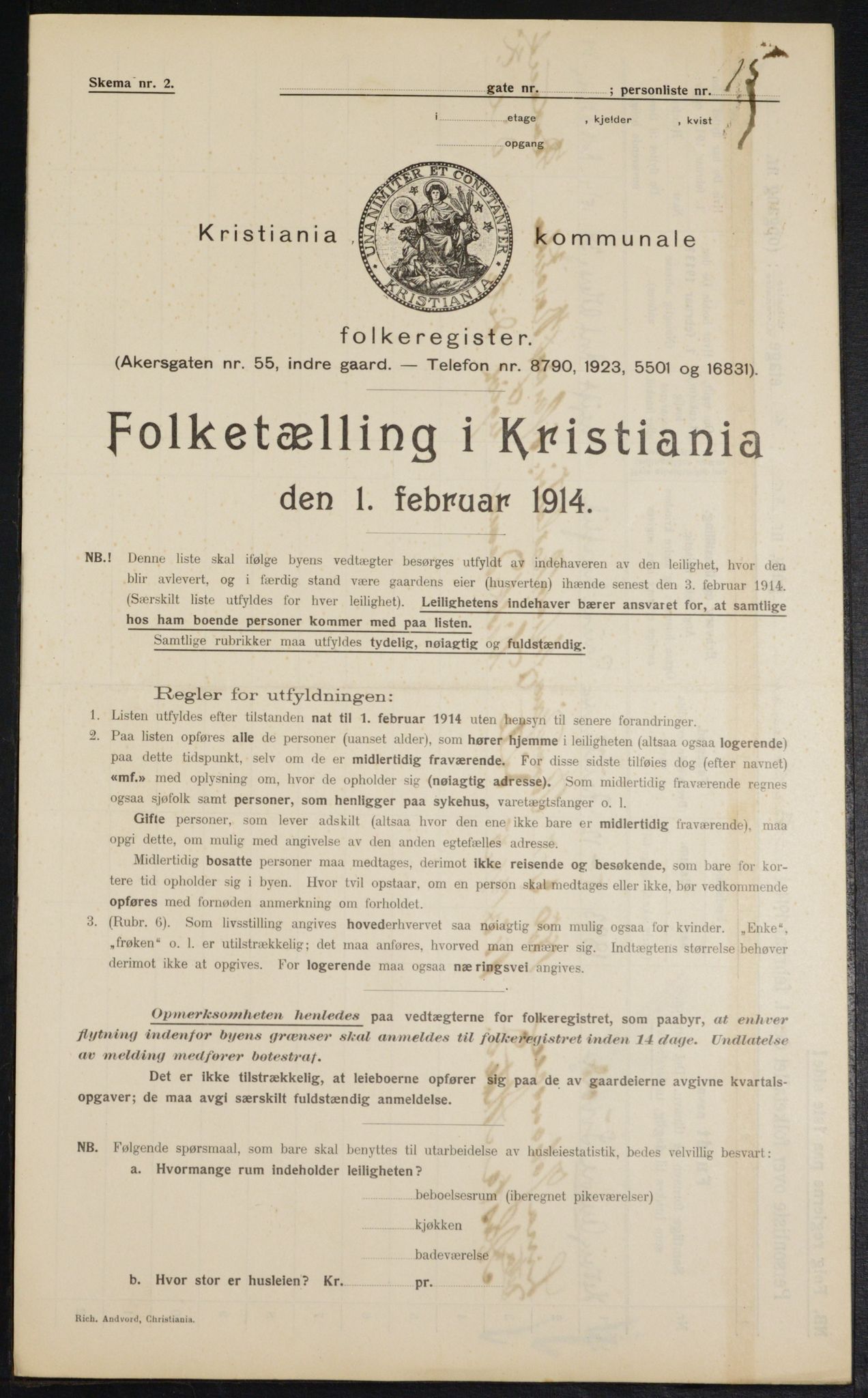 OBA, Municipal Census 1914 for Kristiania, 1914, p. 78576