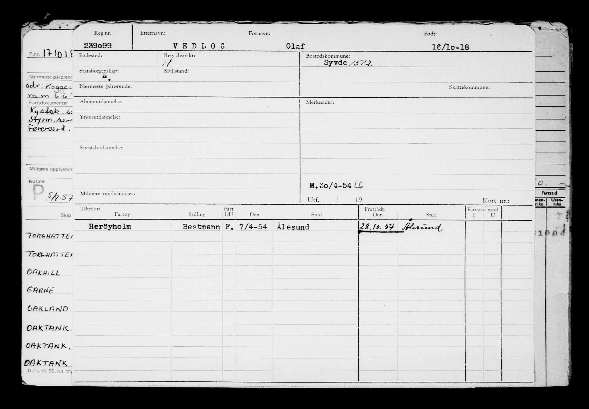 Direktoratet for sjømenn, AV/RA-S-3545/G/Gb/L0163: Hovedkort, 1918, p. 360