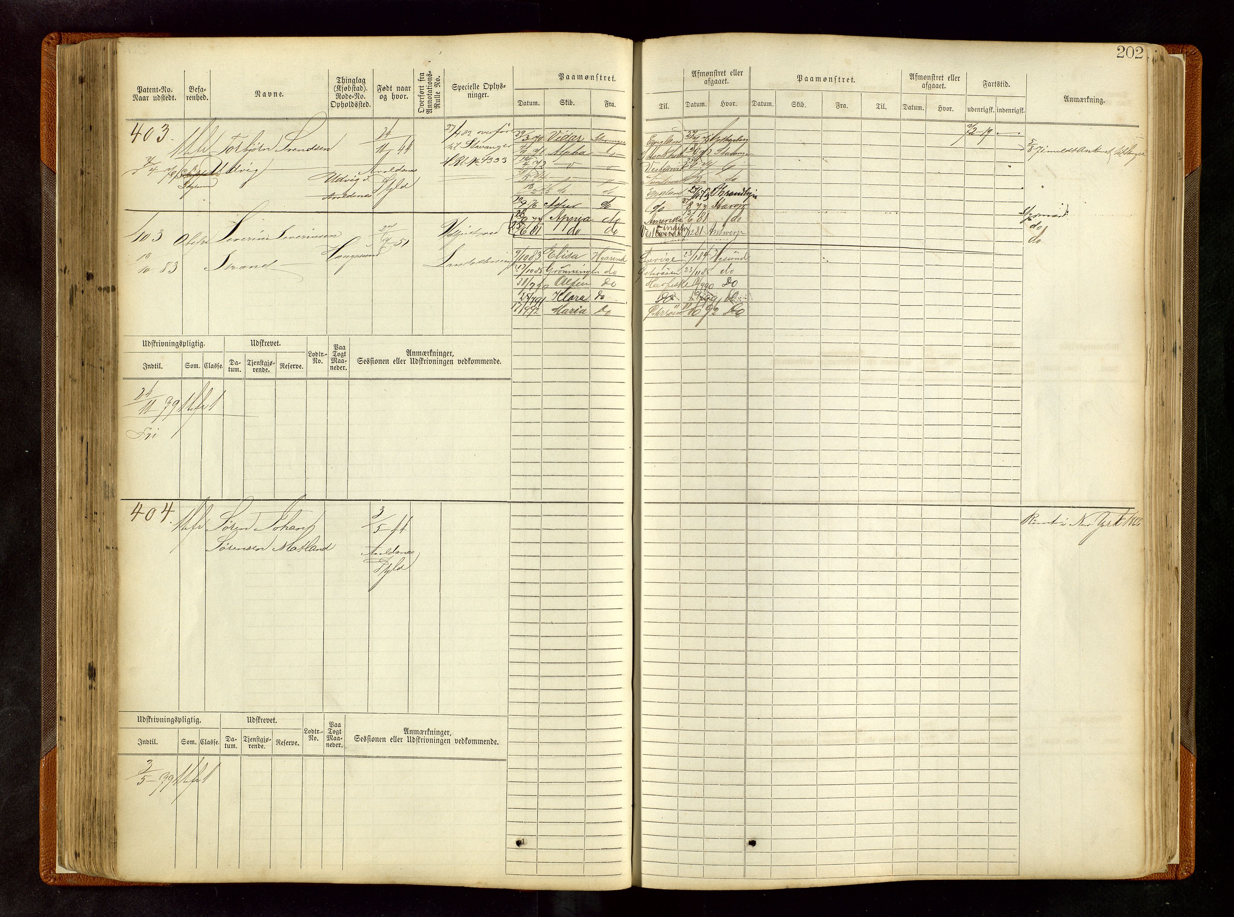 Haugesund sjømannskontor, SAST/A-102007/F/Fb/Fbb/L0005: Sjøfartsrulle Haugesund krets nr. 1-1922, 1868-1948, p. 202