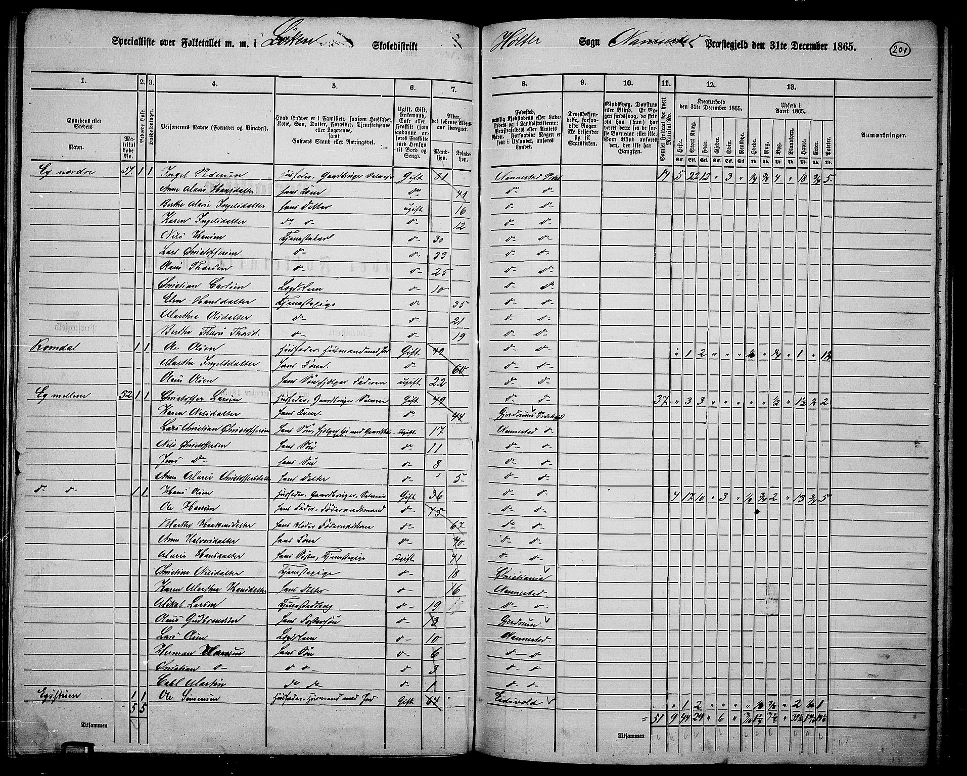 RA, 1865 census for Nannestad, 1865, p. 83