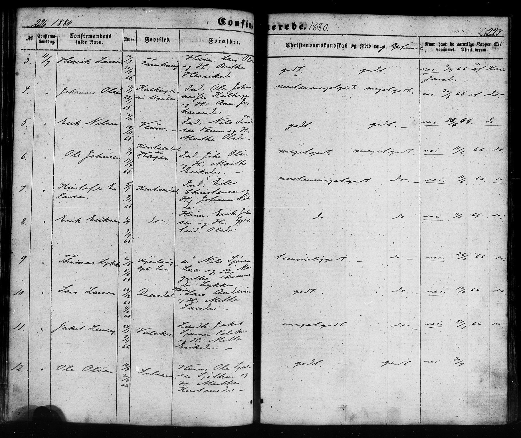 Hafslo sokneprestembete, SAB/A-80301/H/Haa/Haaa/L0012: Parish register (official) no. A 12, 1852-1885, p. 226-227