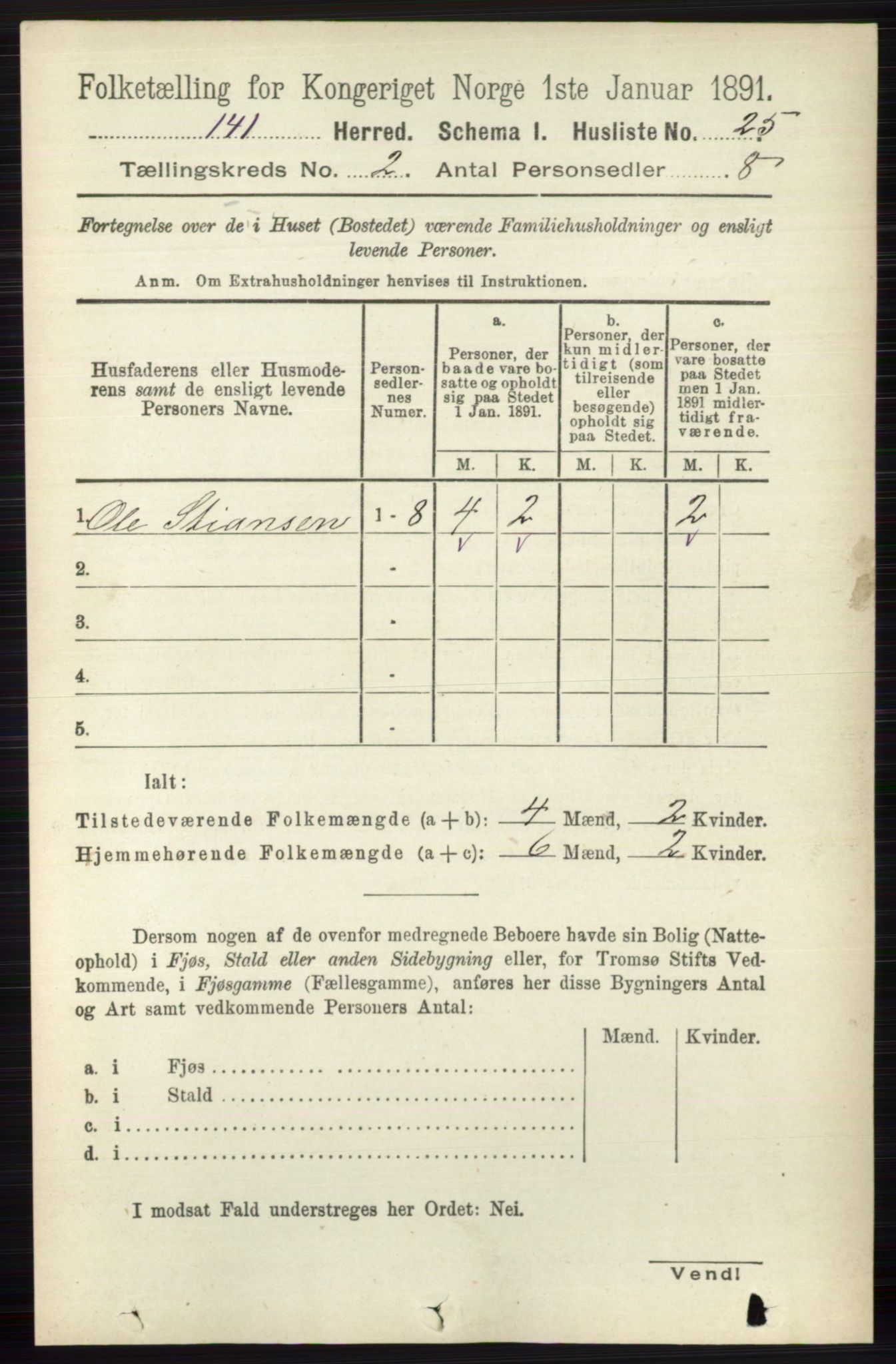 RA, 1891 census for 0818 Solum, 1891, p. 103