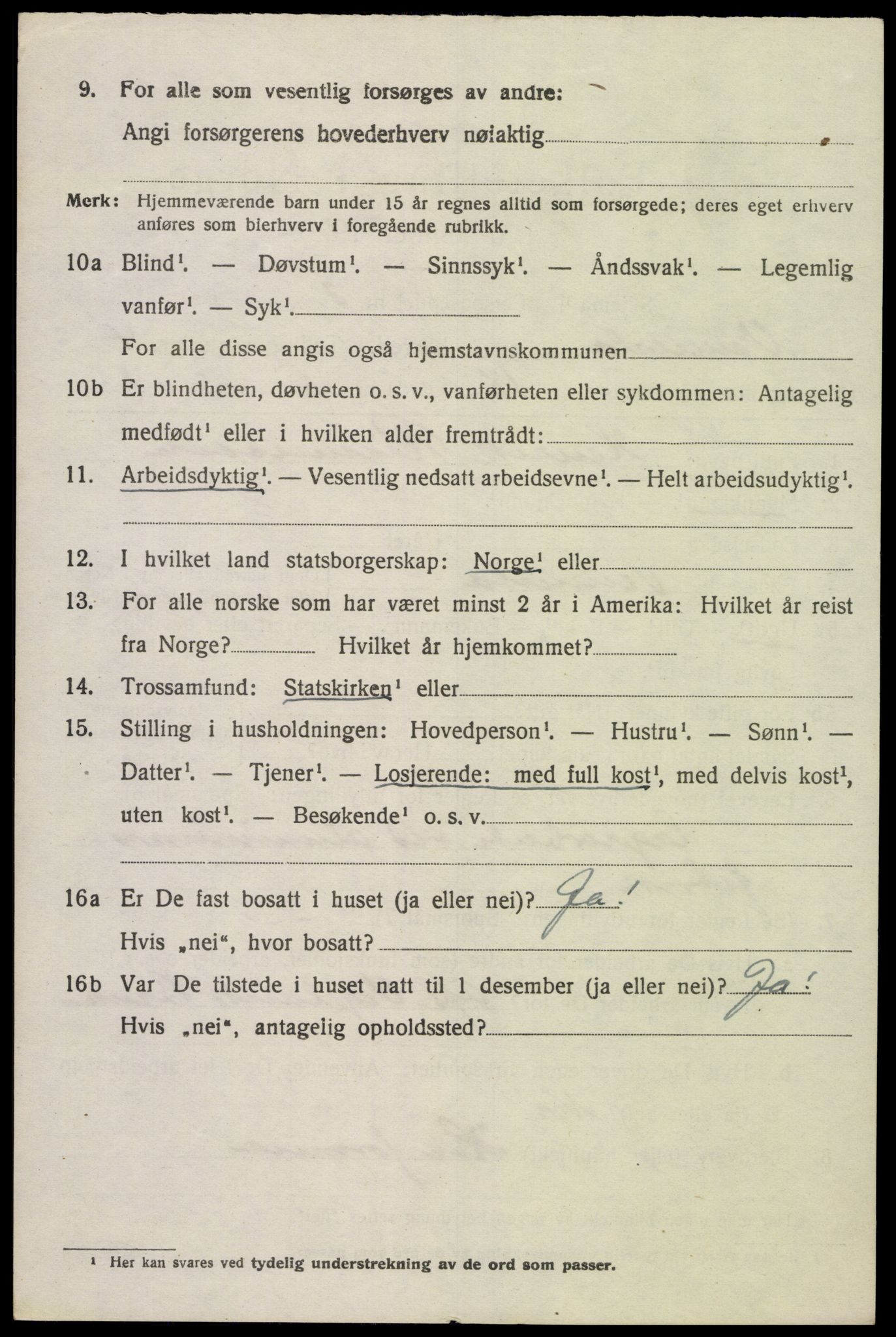 SAK, 1920 census for Vennesla, 1920, p. 3081