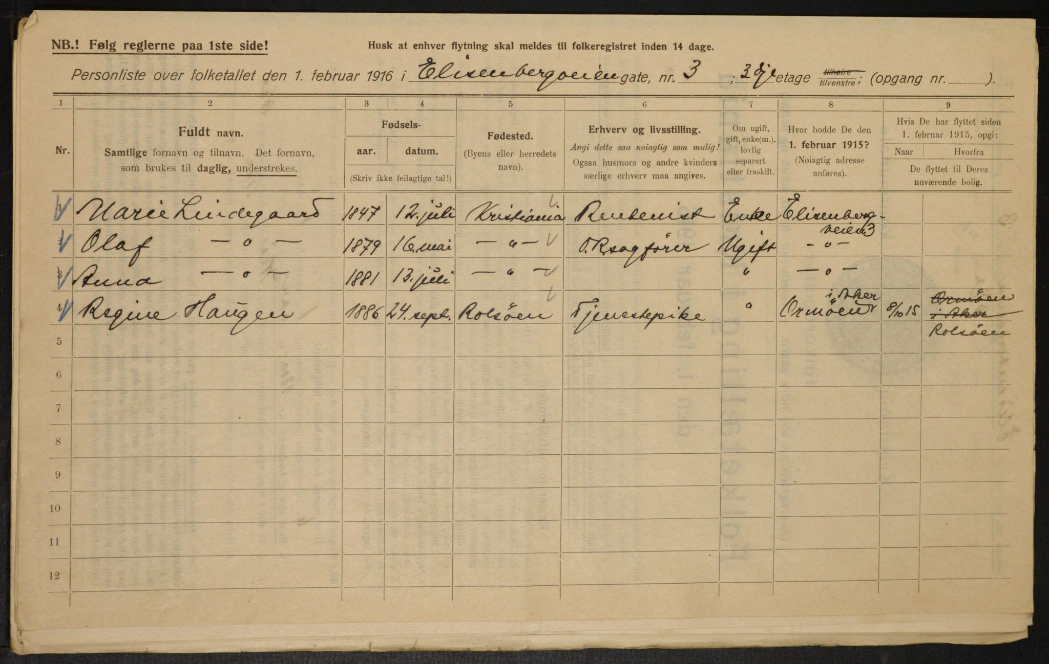 OBA, Municipal Census 1916 for Kristiania, 1916, p. 20747