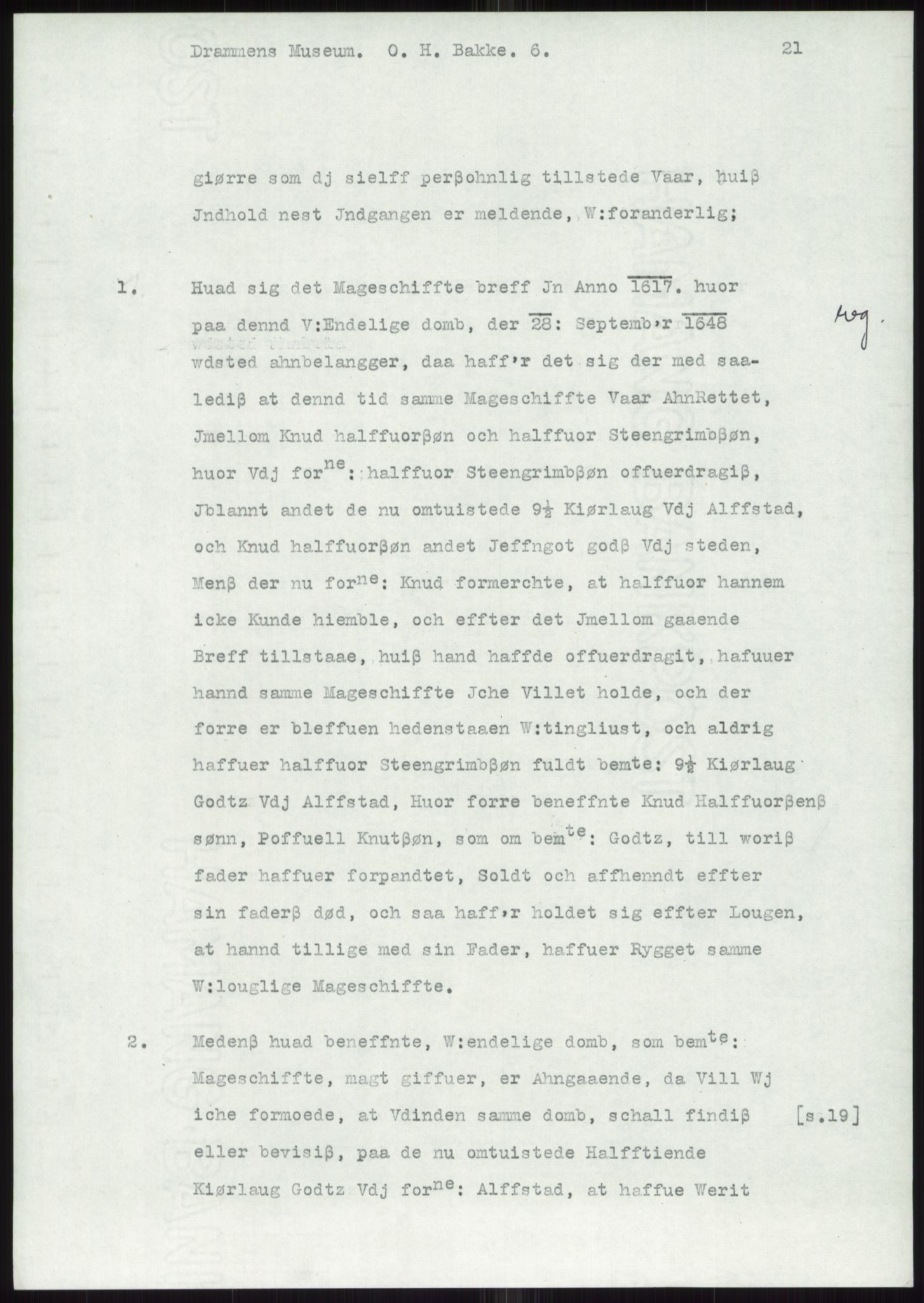 Samlinger til kildeutgivelse, Diplomavskriftsamlingen, AV/RA-EA-4053/H/Ha, p. 1452