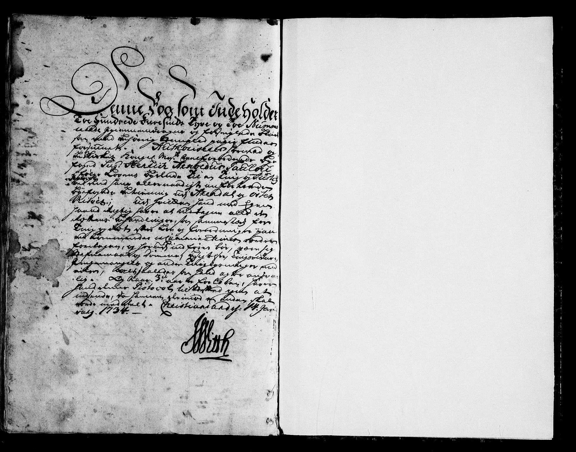 Arendal byfogd, AV/SAK-1222-0001/F/Fa/L0006: Justisprotokoll for Arendal og Risør, 1734-1736, p. 281b-282a