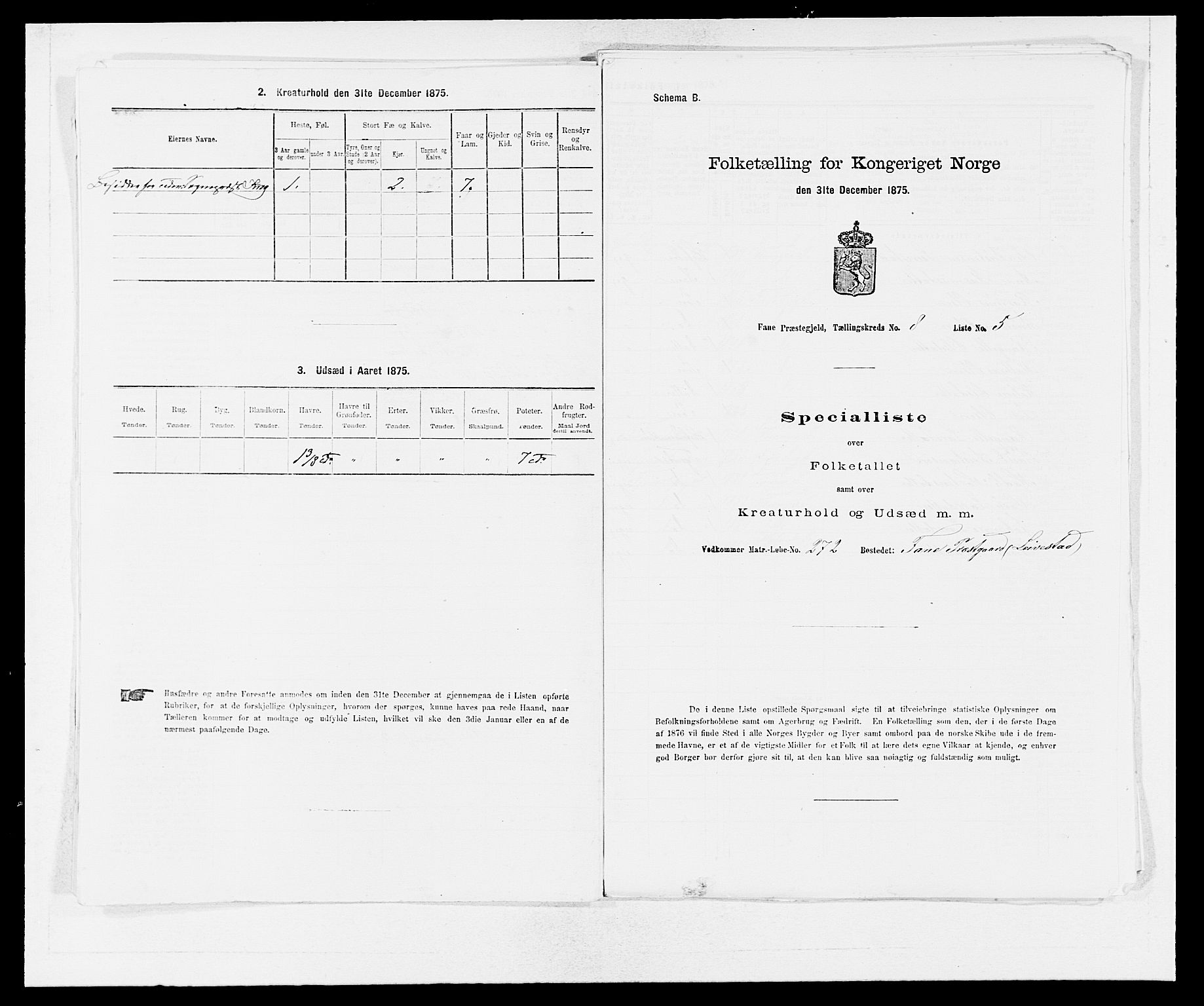 SAB, 1875 census for 1249P Fana, 1875, p. 788