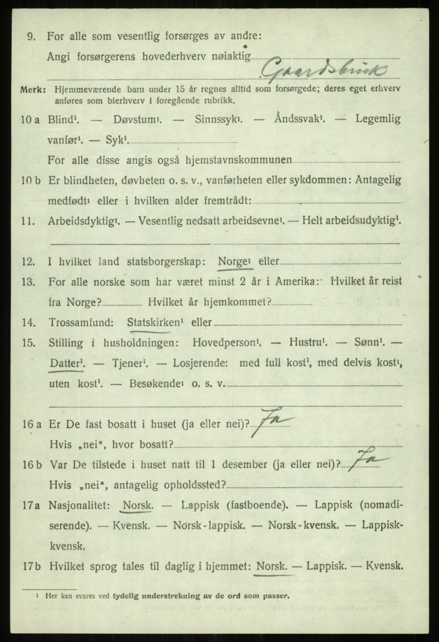 SATØ, 1920 census for Lenvik, 1920, p. 5017