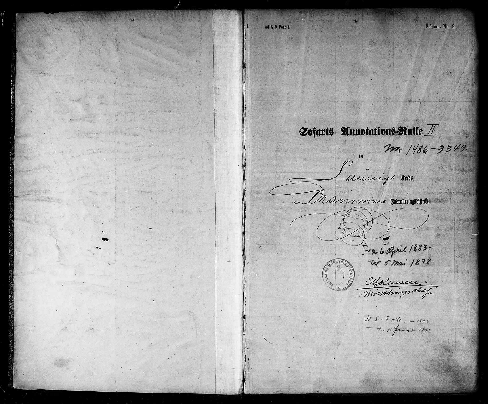 Larvik innrulleringskontor, AV/SAKO-A-787/F/Fb/L0005: Annotasjonsrulle, 1883-1898, p. 2