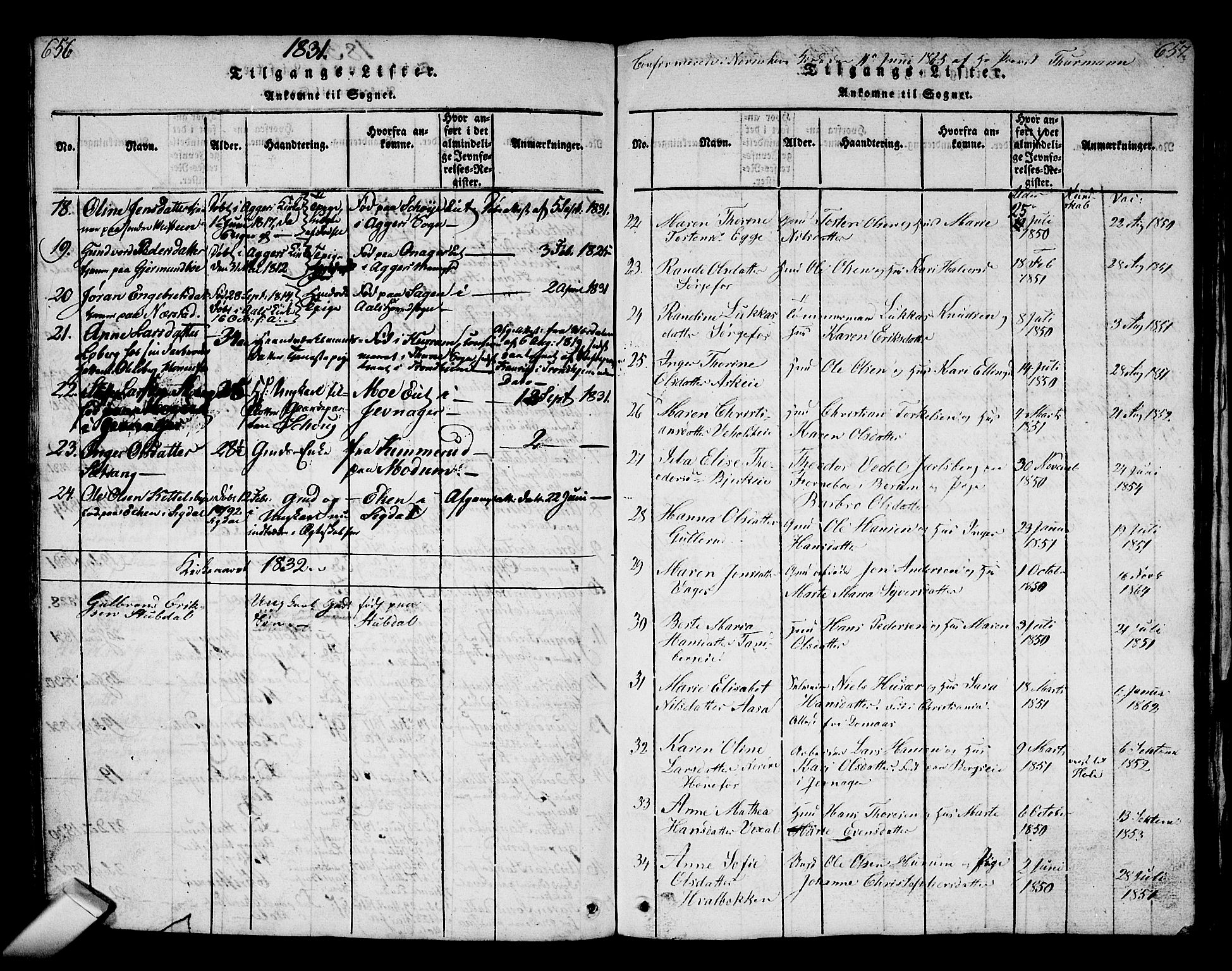 Norderhov kirkebøker, AV/SAKO-A-237/G/Ga/L0002: Parish register (copy) no. I 2, 1814-1867, p. 656-657