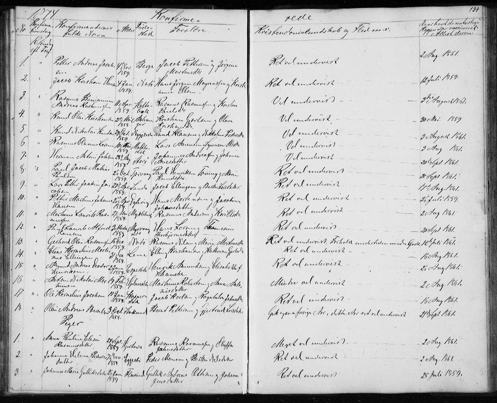 Ministerialprotokoller, klokkerbøker og fødselsregistre - Møre og Romsdal, AV/SAT-A-1454/507/L0079: Parish register (copy) no. 507C02, 1854-1877, p. 134