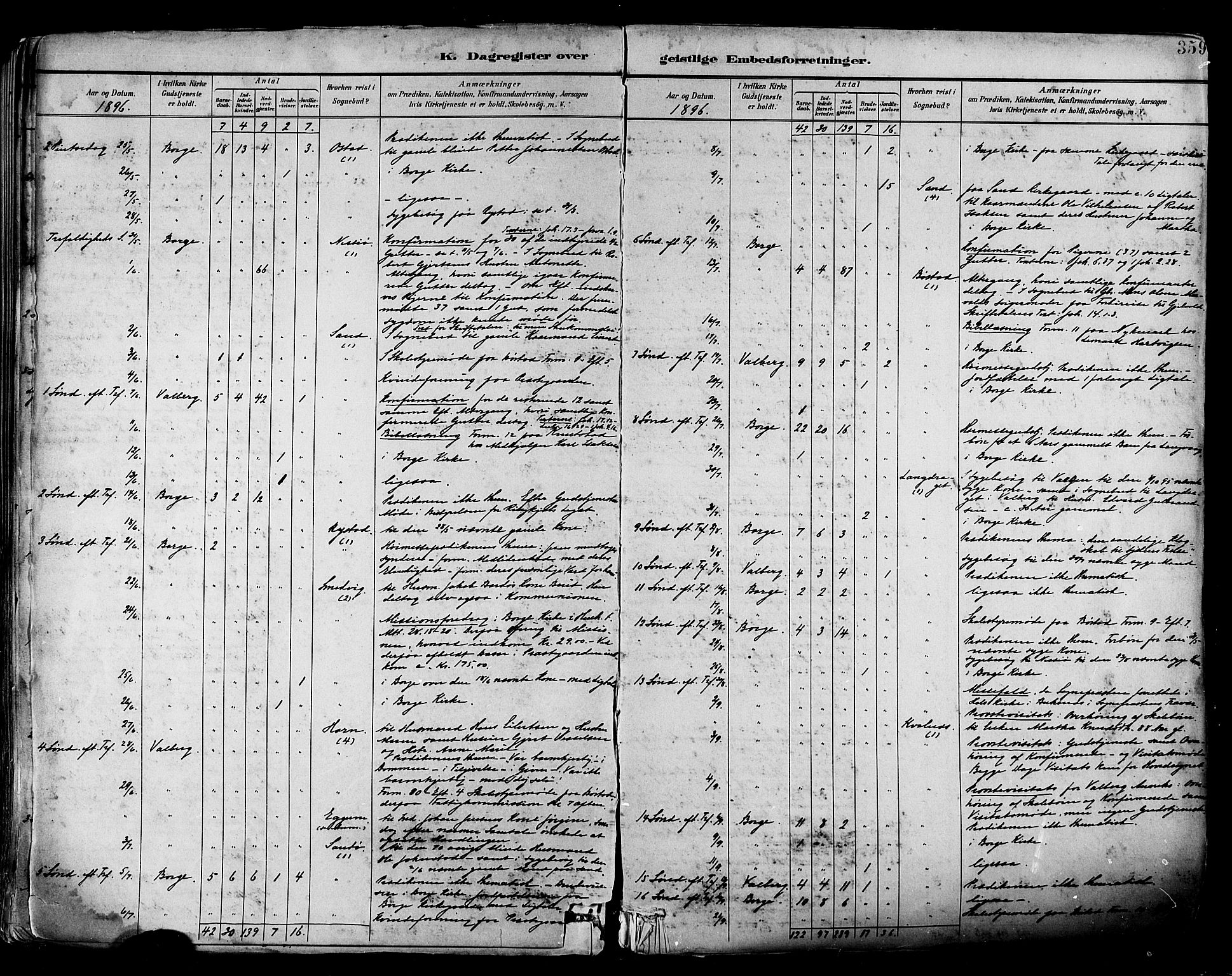 Ministerialprotokoller, klokkerbøker og fødselsregistre - Nordland, AV/SAT-A-1459/880/L1133: Parish register (official) no. 880A07, 1888-1898, p. 359