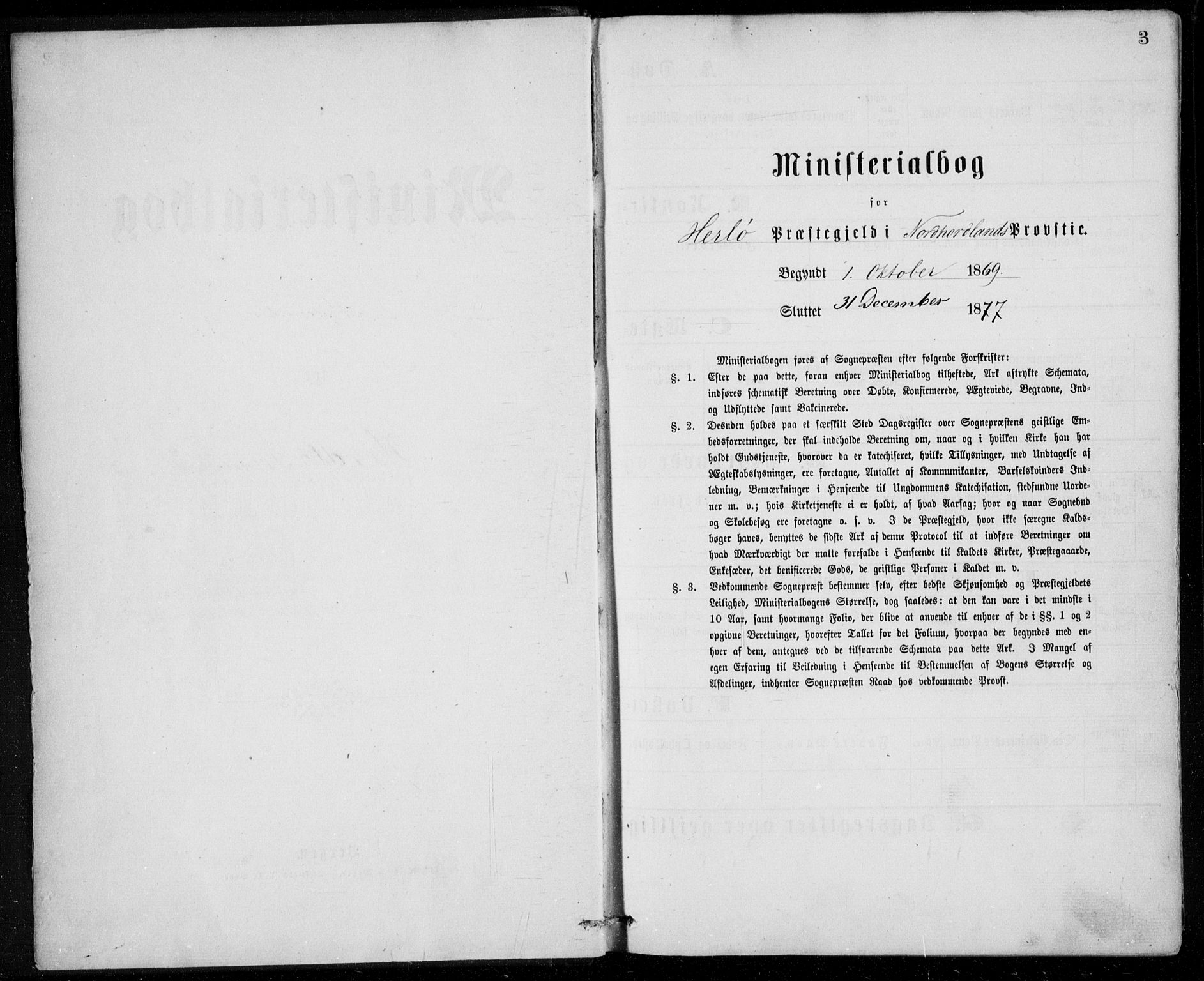 Herdla Sokneprestembete, AV/SAB-A-75701/H/Haa: Parish register (official) no. A 2, 1869-1877, p. 3