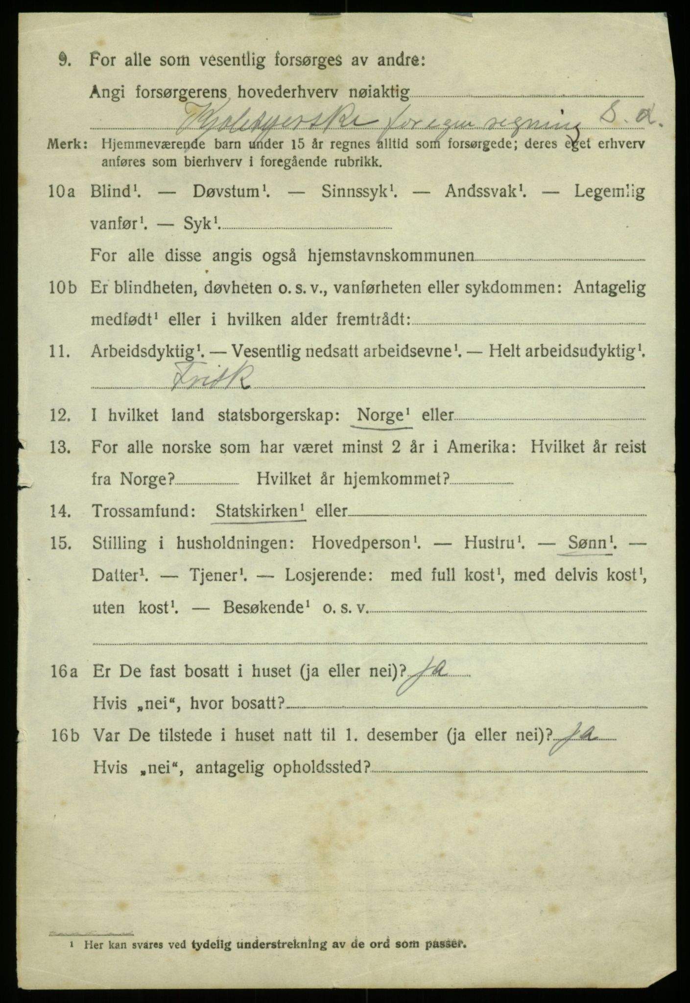 SAB, 1920 census for Haus, 1920, p. 9189