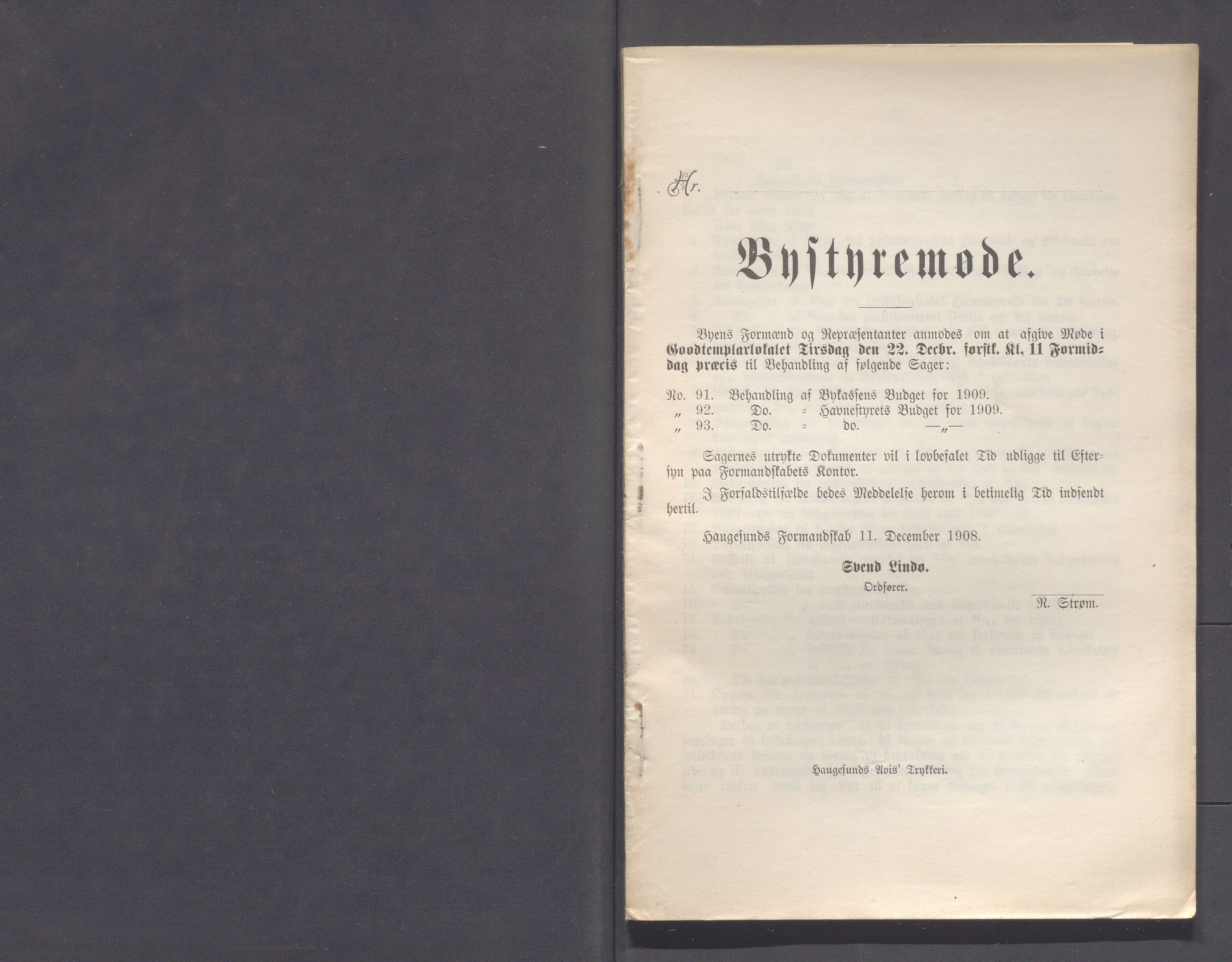 Haugesund kommune - Formannskapet og Bystyret, IKAR/A-740/A/Abb/L0002: Bystyreforhandlinger, 1908-1917, p. 114