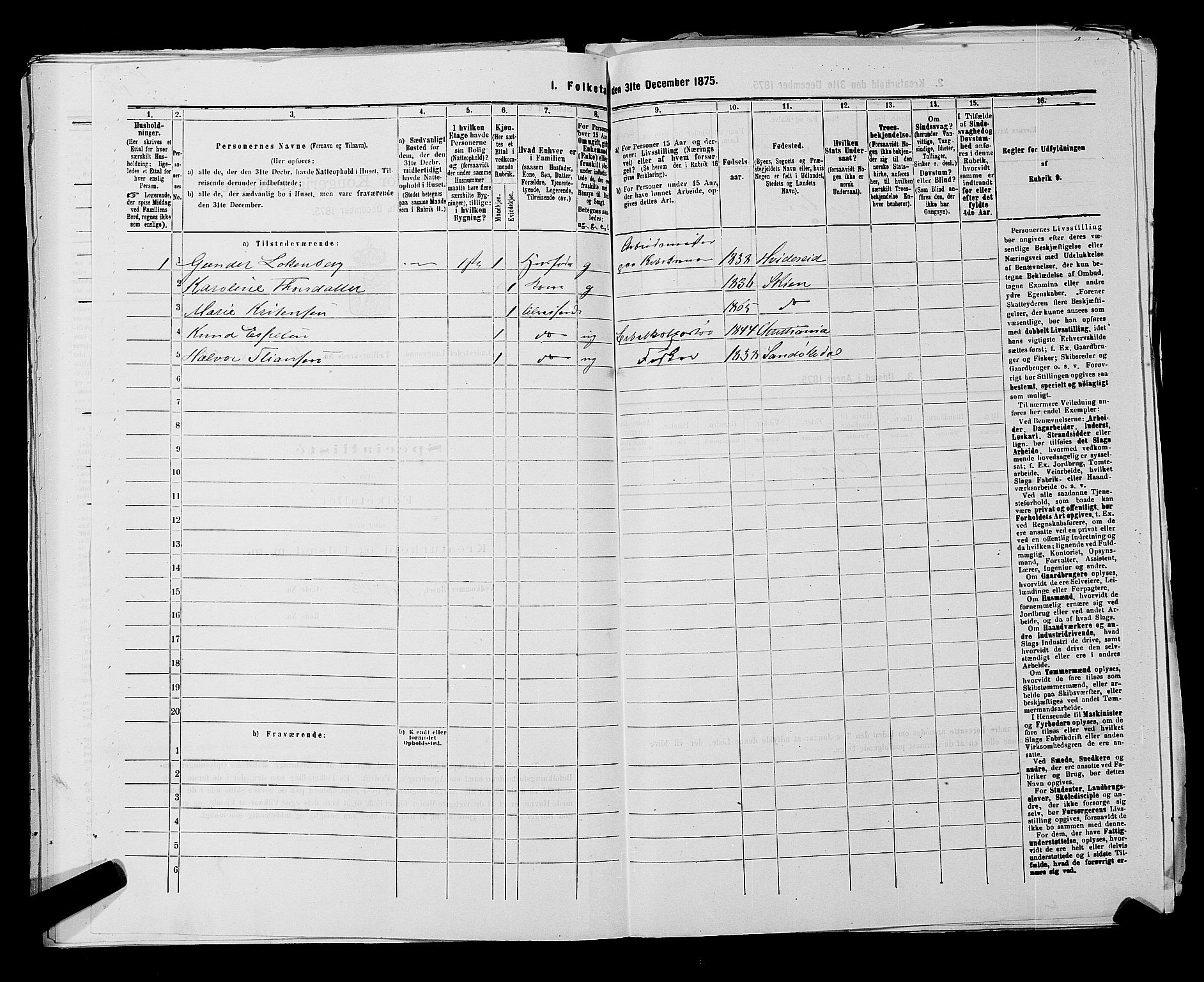 SAKO, 1875 census for 0802B Bamble/Langesund, 1875, p. 294