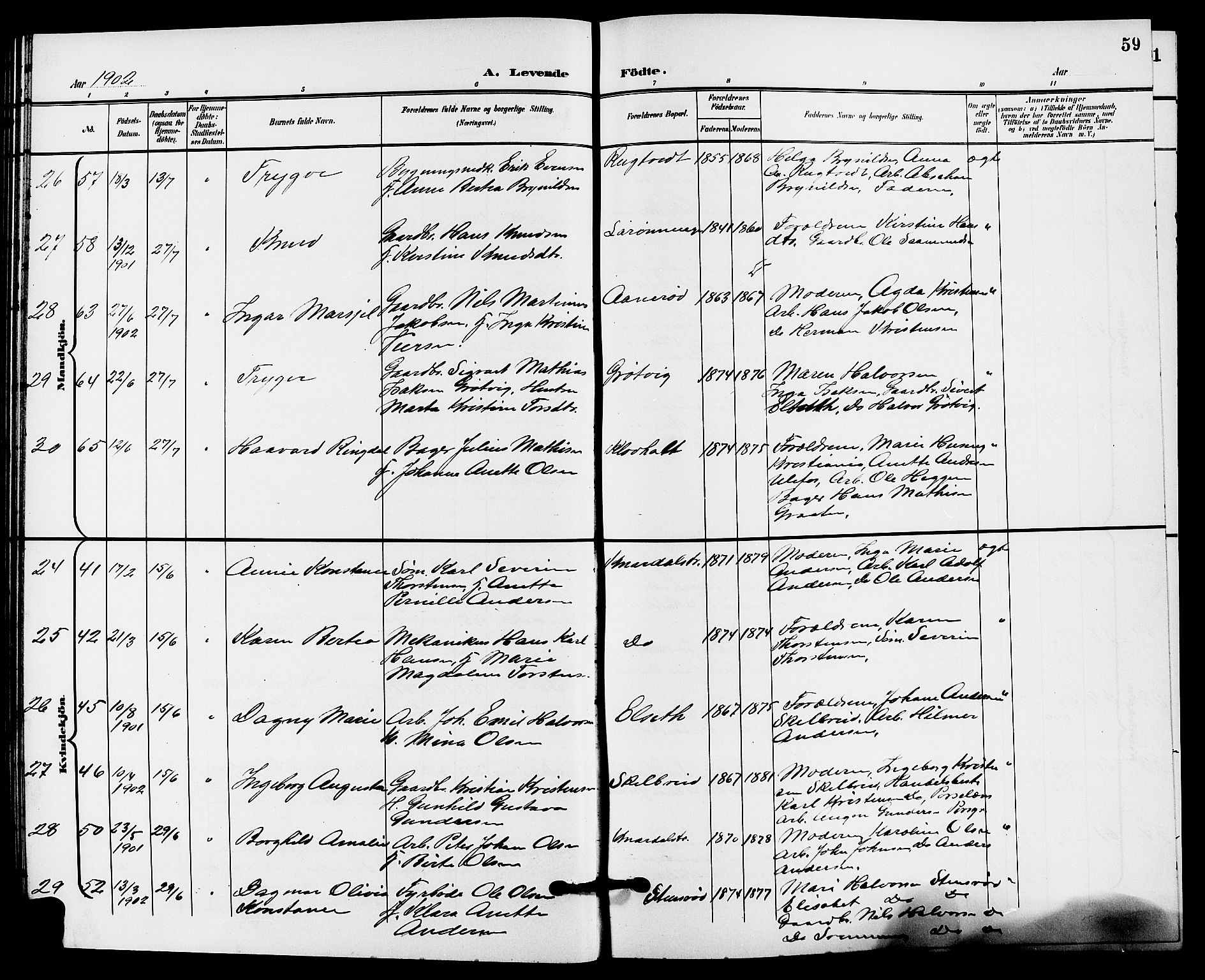 Solum kirkebøker, AV/SAKO-A-306/G/Ga/L0008: Parish register (copy) no. I 8, 1898-1909, p. 59