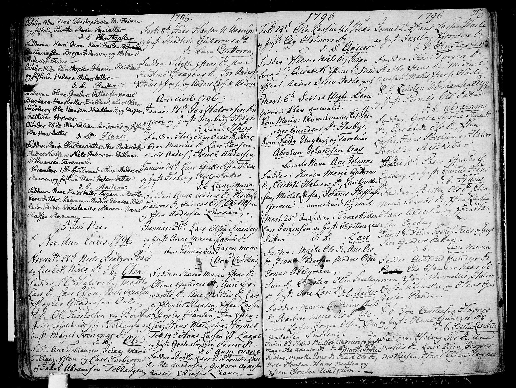 Sem kirkebøker, AV/SAKO-A-5/F/Fa/L0002: Parish register (official) no. I 2, 1764-1798, p. 70-71