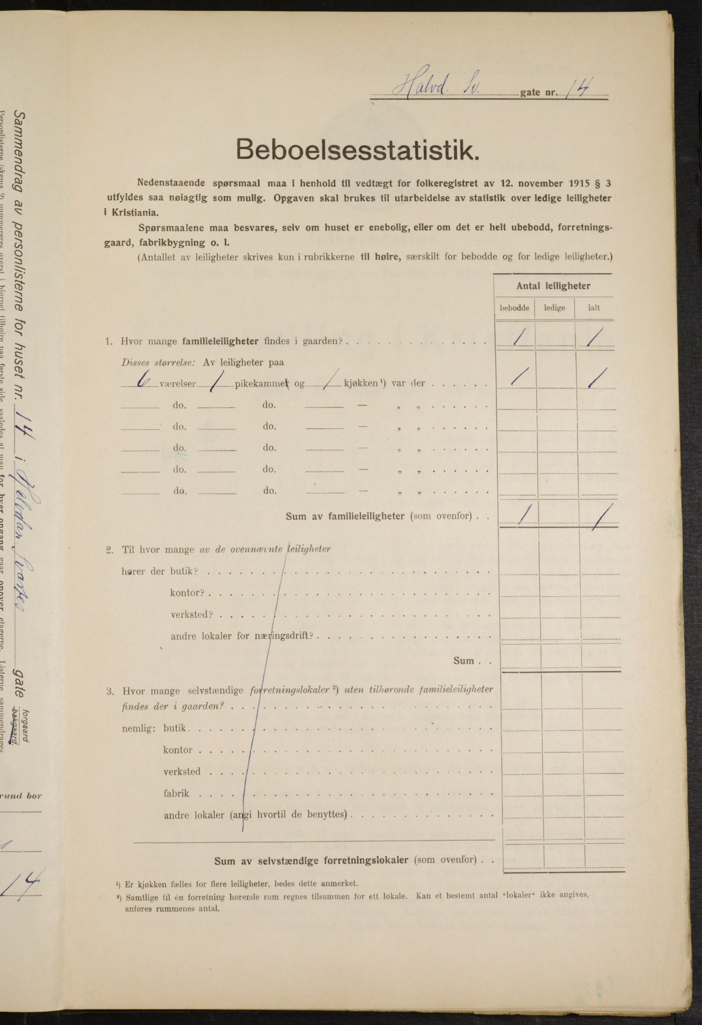 OBA, Municipal Census 1916 for Kristiania, 1916, p. 34730