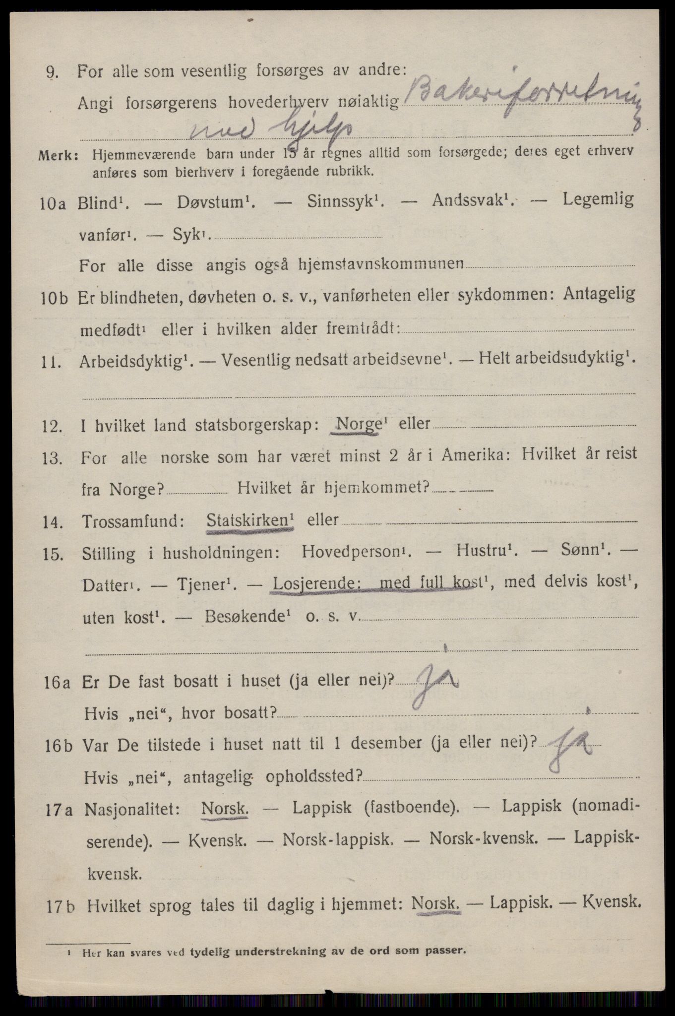SAT, 1920 census for Flakstad, 1920, p. 866