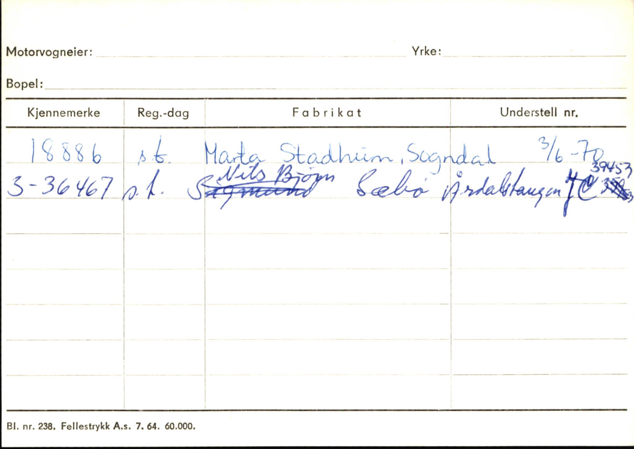 Statens vegvesen, Sogn og Fjordane vegkontor, AV/SAB-A-5301/4/F/L0146: Registerkort Årdal R-Å samt diverse kort, 1945-1975, p. 1133