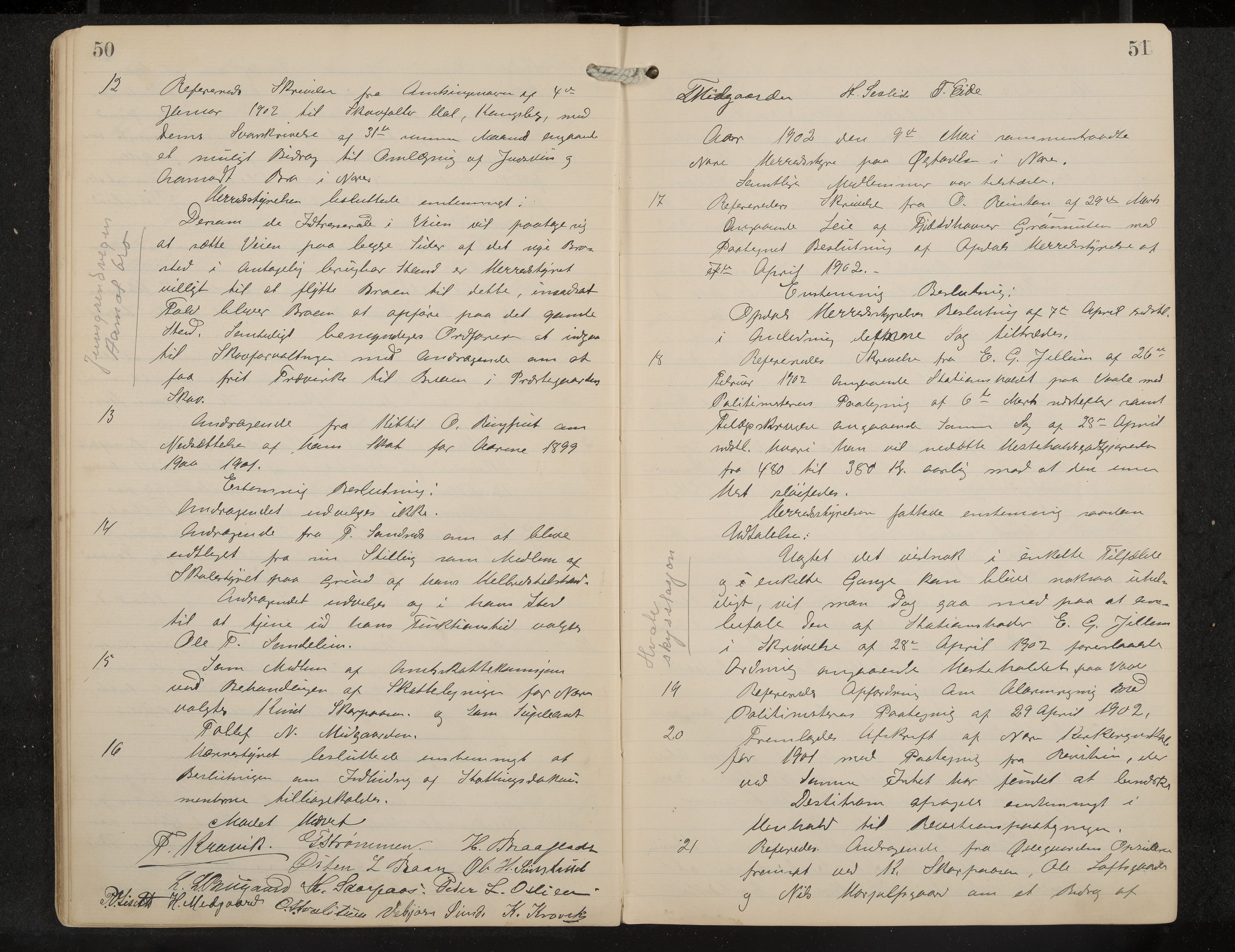 Nore formannskap og sentraladministrasjon, IKAK/0633021-2/A/Aa/L0001: Møtebok, 1901-1911, p. 50-51