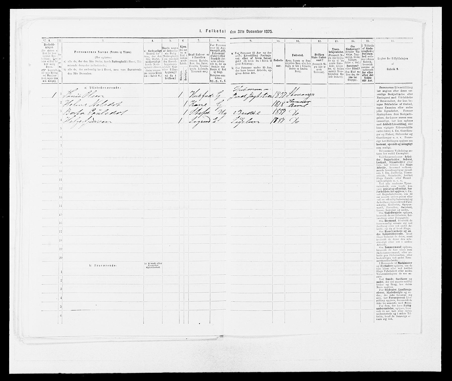 SAB, 1875 census for 1218P Finnås, 1875, p. 679