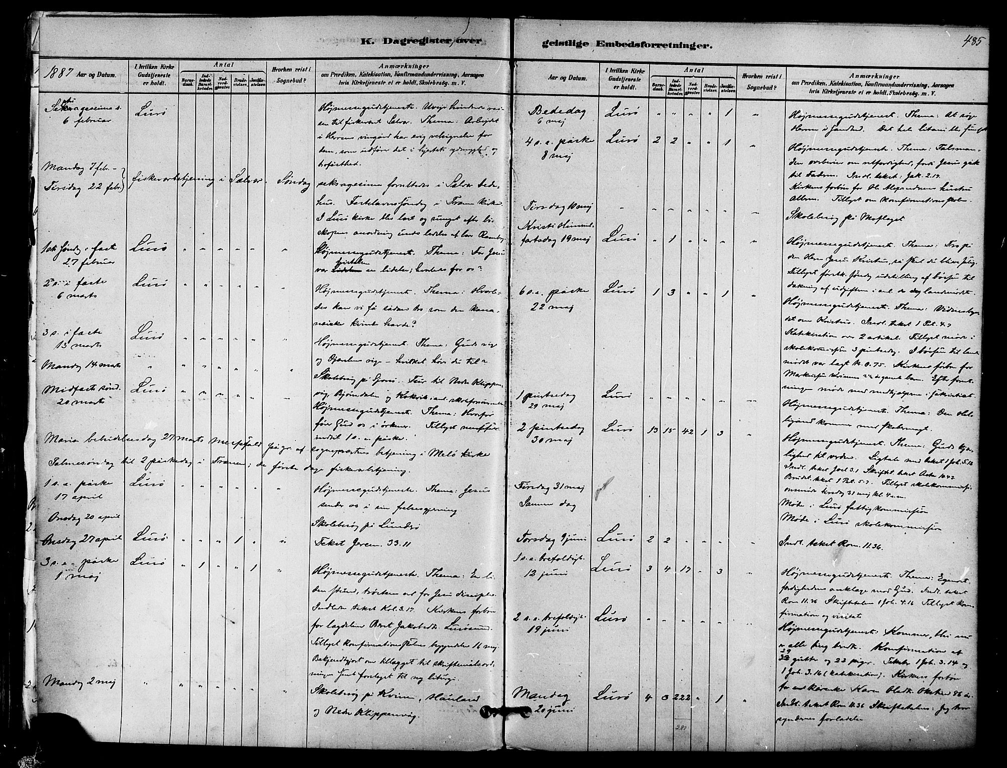 Ministerialprotokoller, klokkerbøker og fødselsregistre - Nordland, SAT/A-1459/839/L0568: Parish register (official) no. 839A05, 1880-1902, p. 485