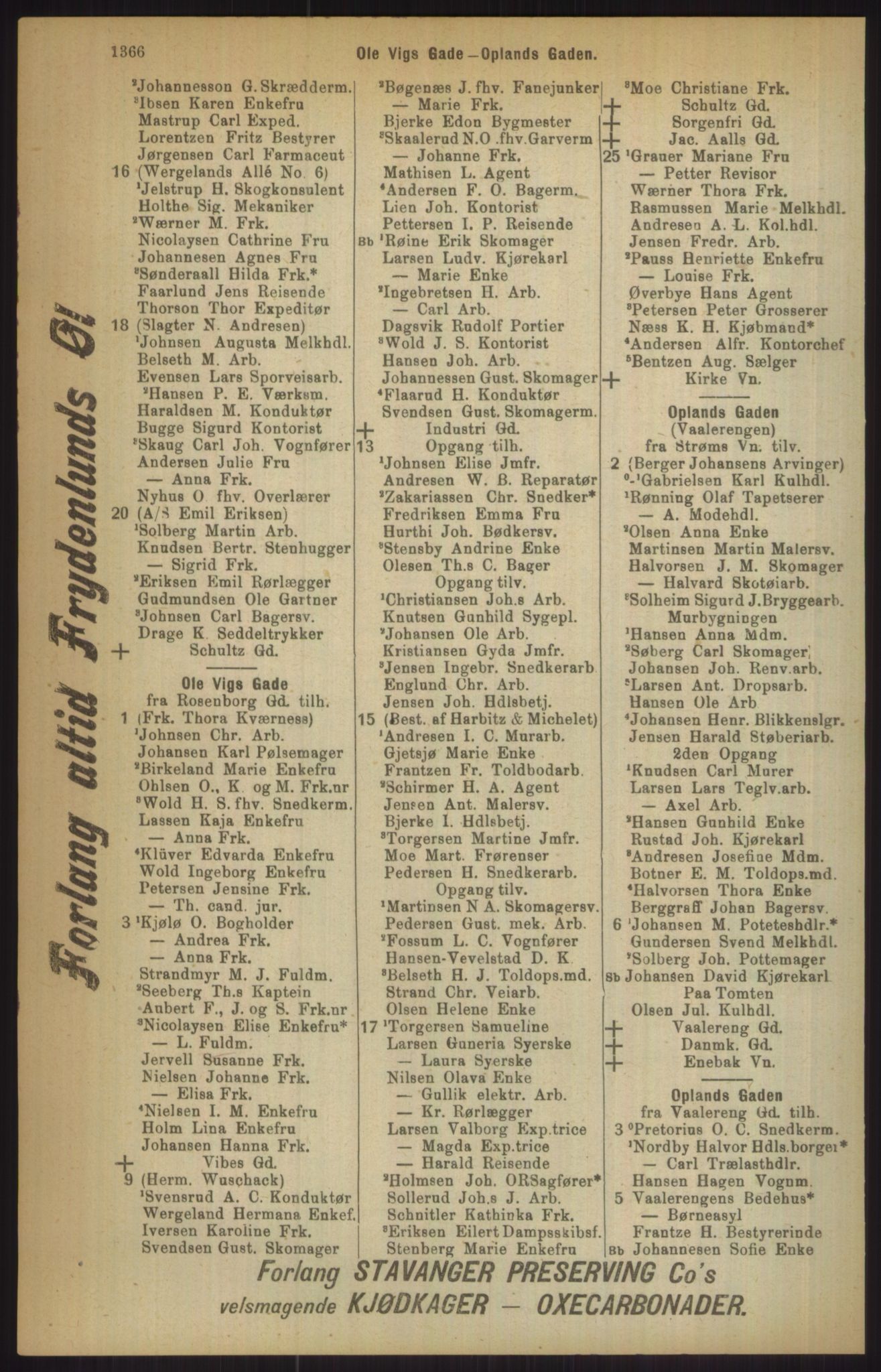 Kristiania/Oslo adressebok, PUBL/-, 1911, p. 1366