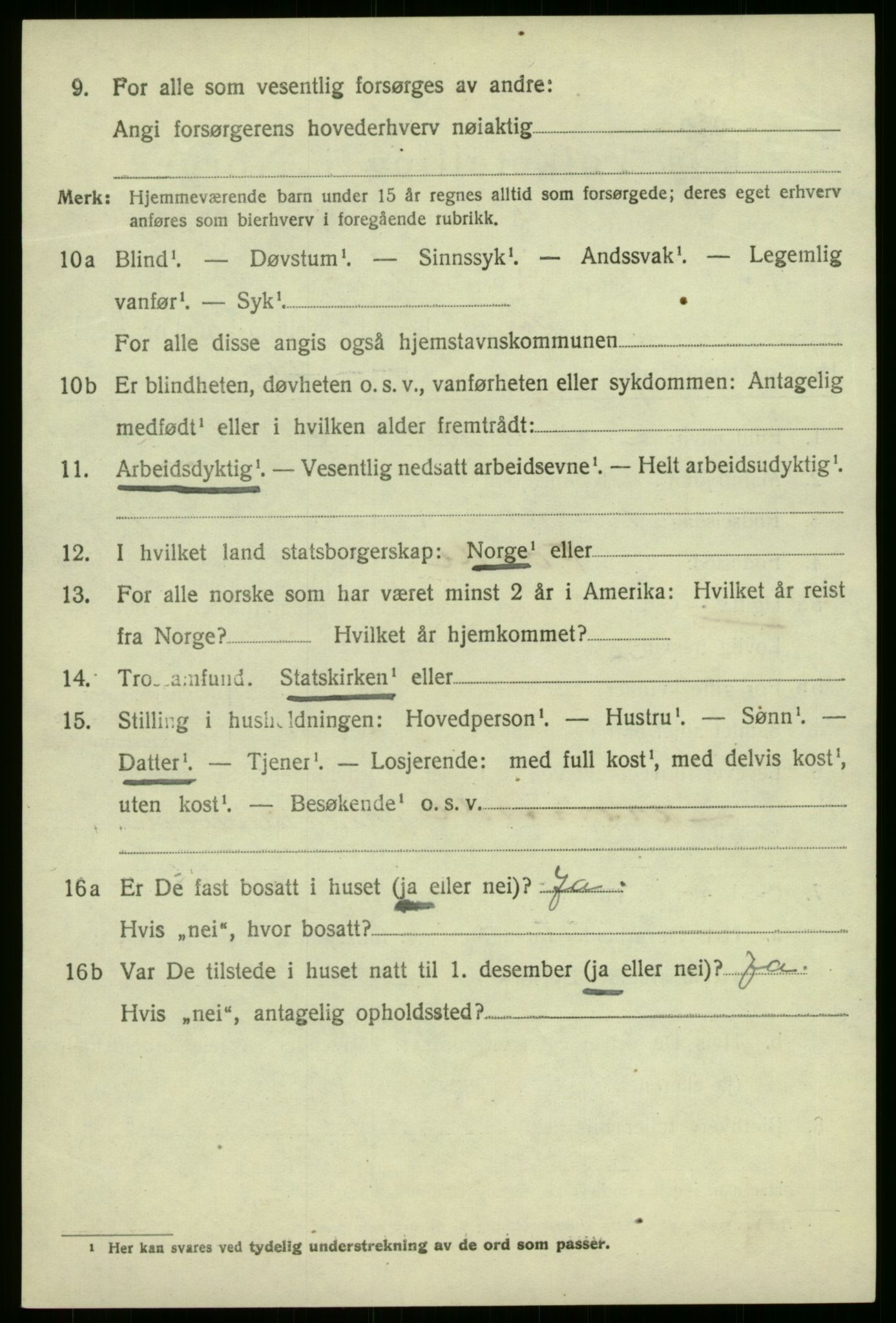 SAB, 1920 census for Førde, 1920, p. 2419